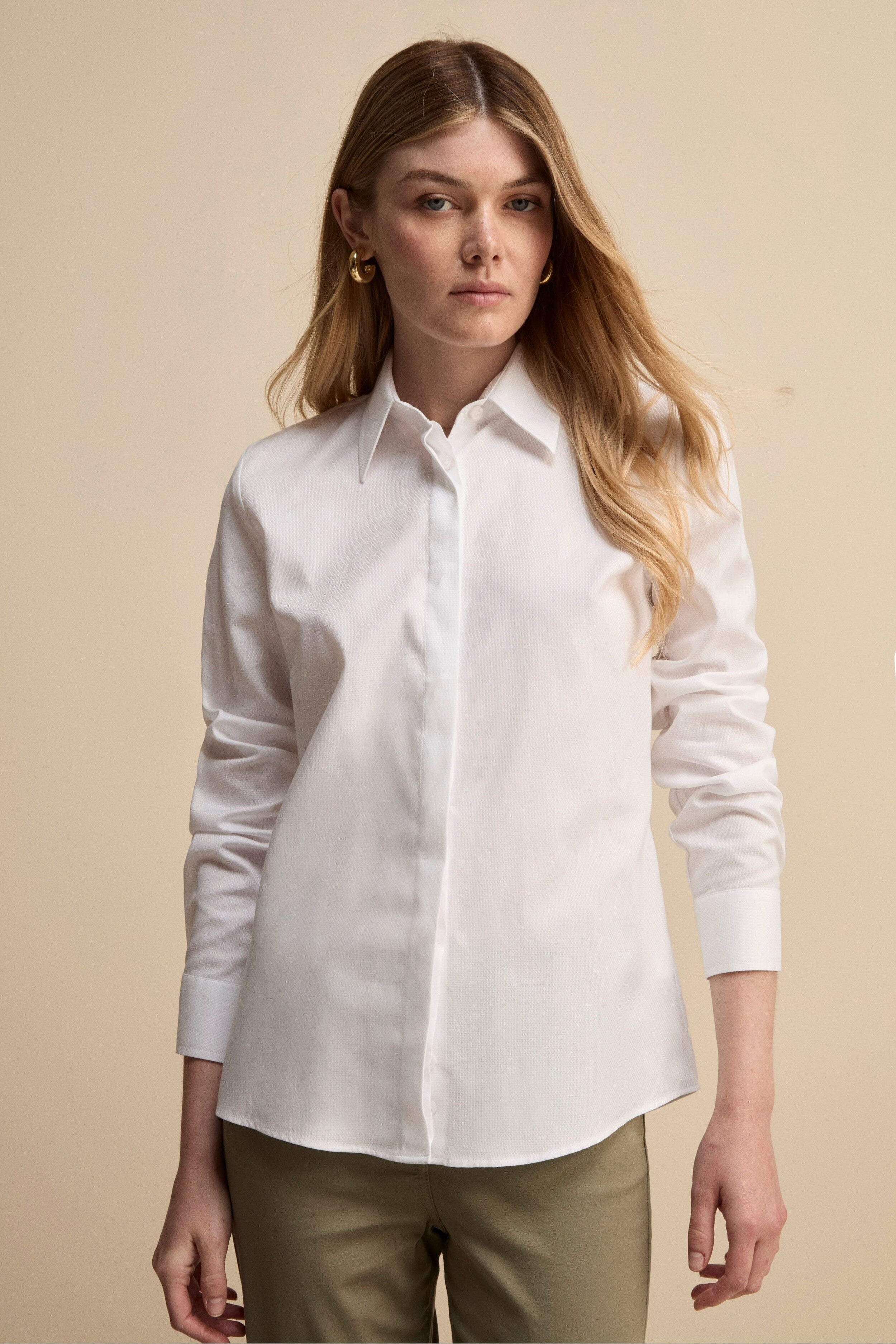 Camicia Regular Fit in Cotone - BIANCO