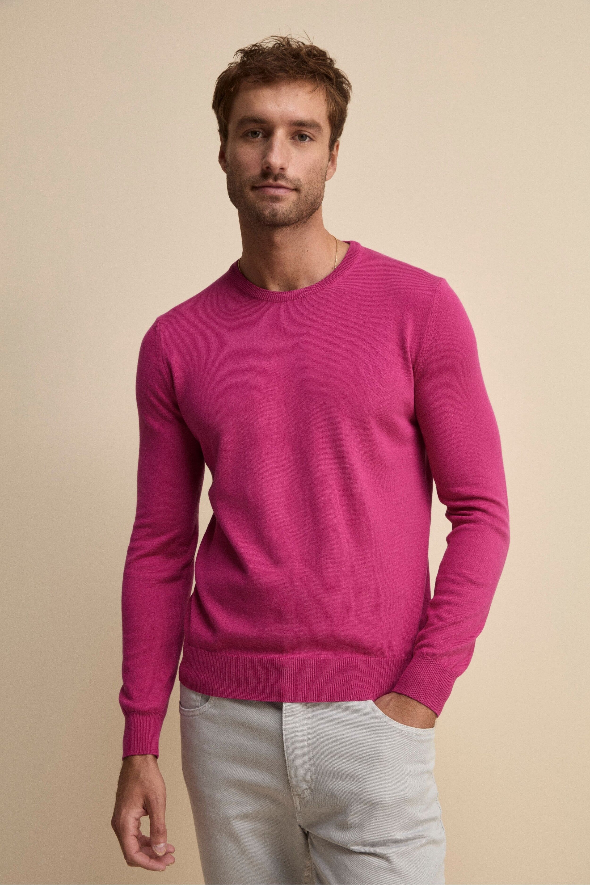 Maglia girocollo in cotone - LAMPONE