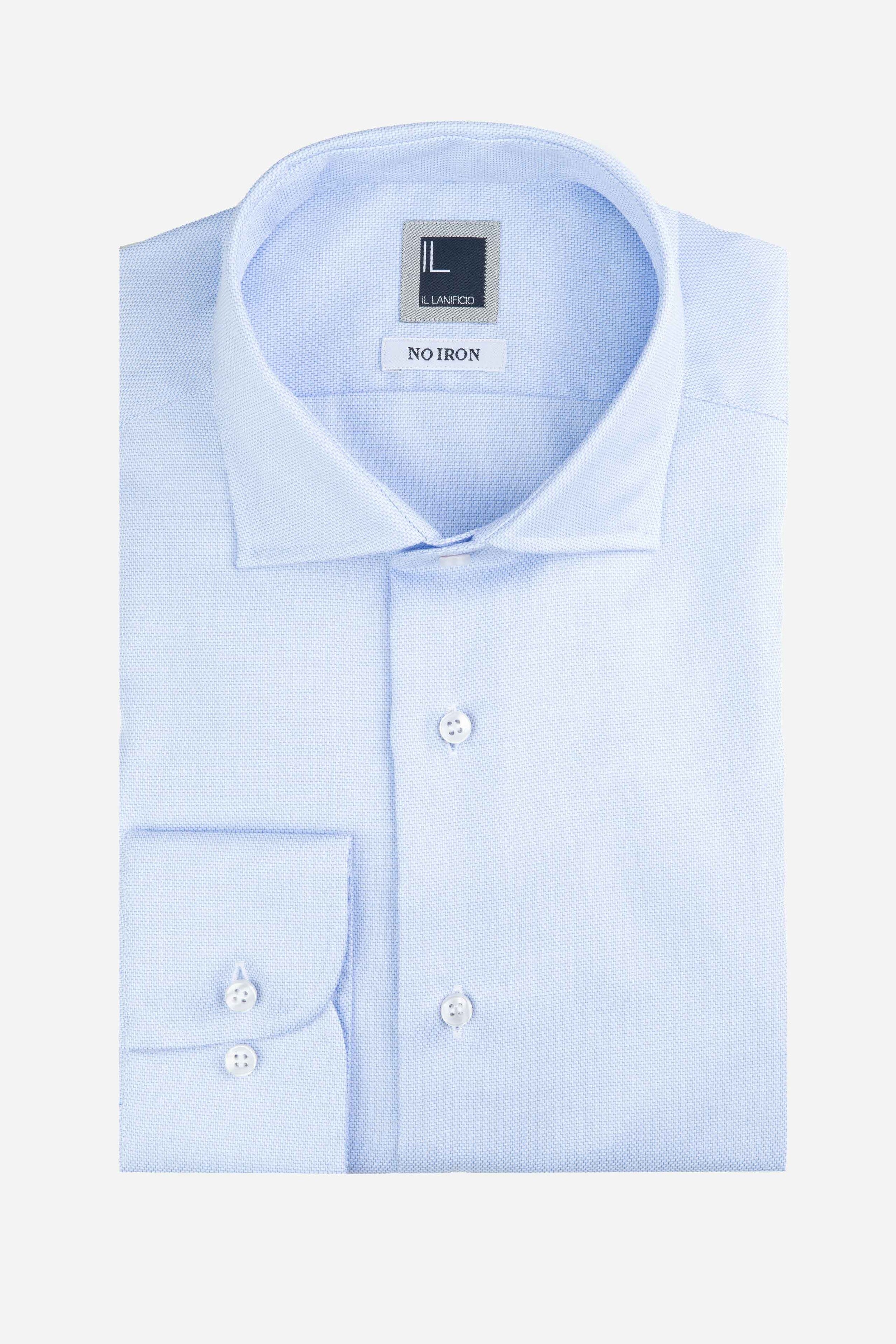 Camicia slim fit no stiro - AZZURRO