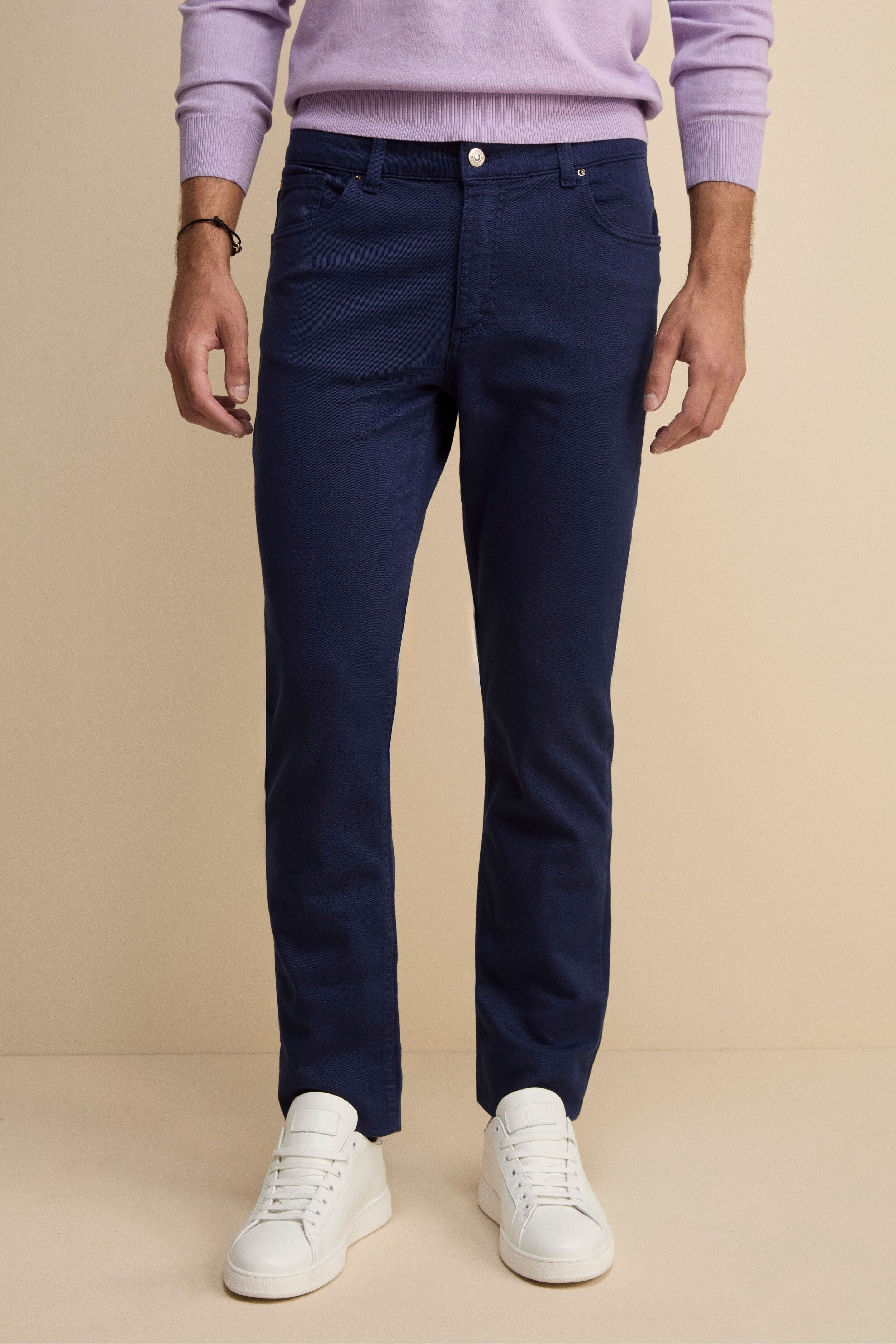 Pantalone Slim Fit Cinque Tasche in Denim - BLU