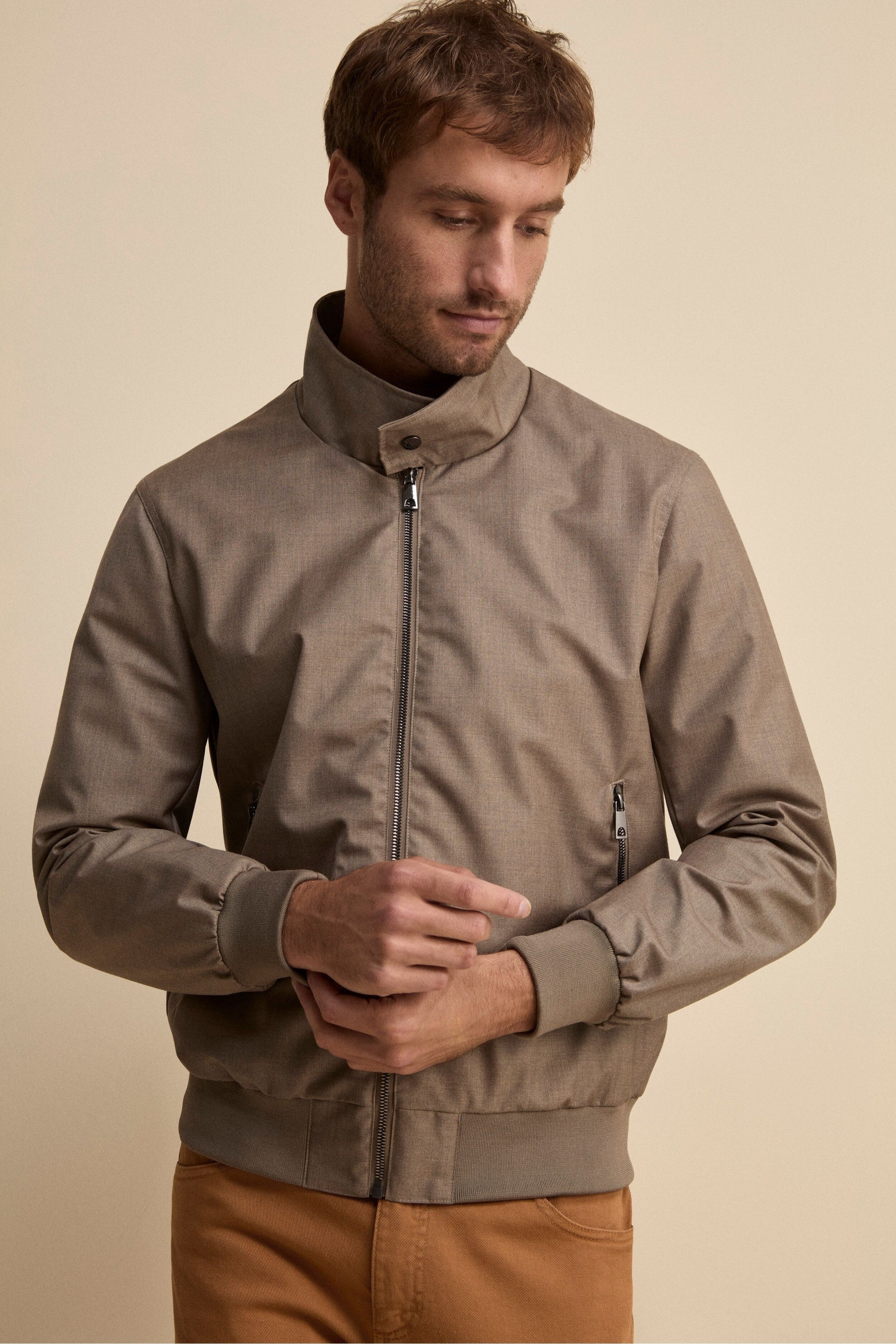 Bomber in Tessuto con Zip - SALVIA