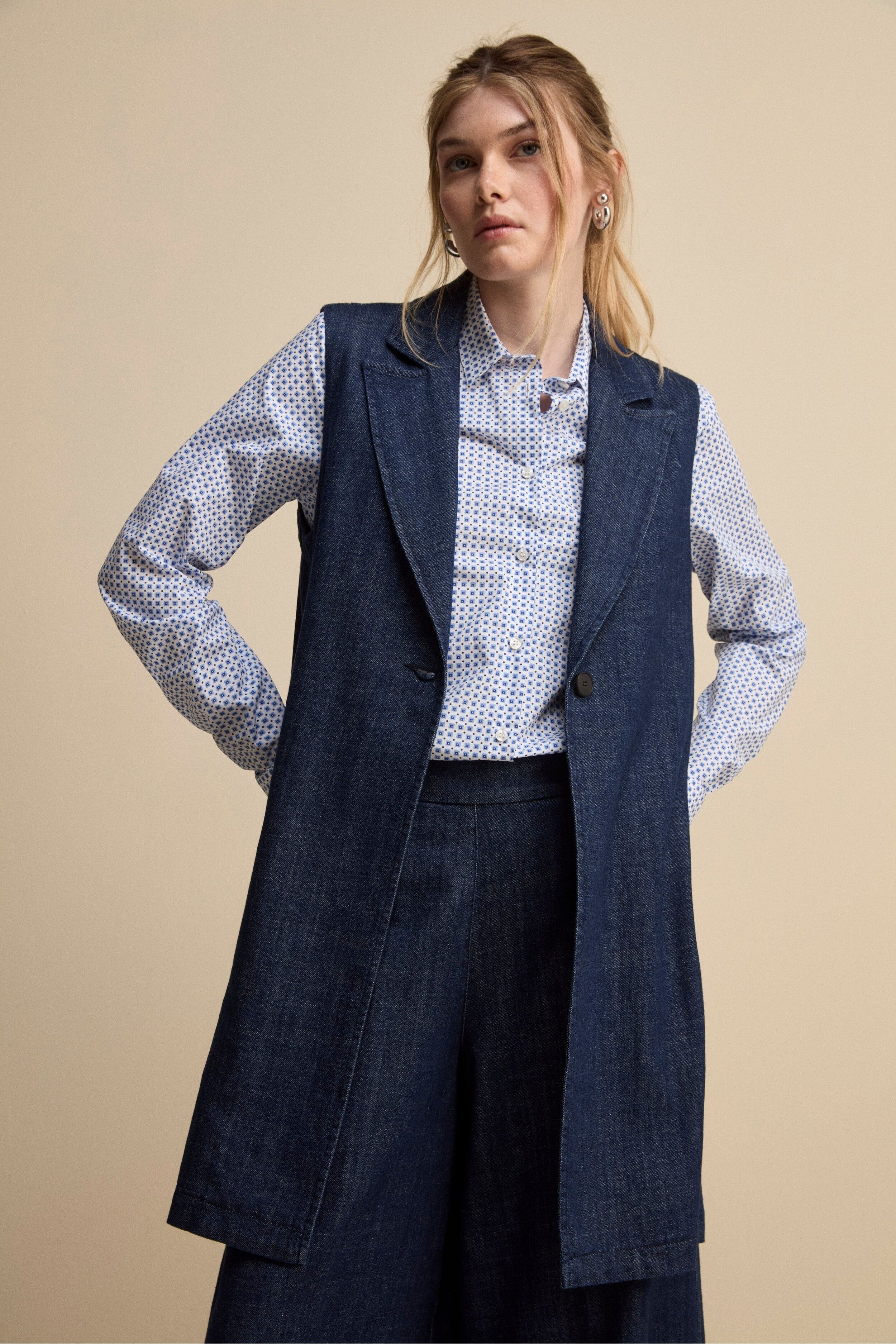 Gilet Lungo in Denim - JEANS