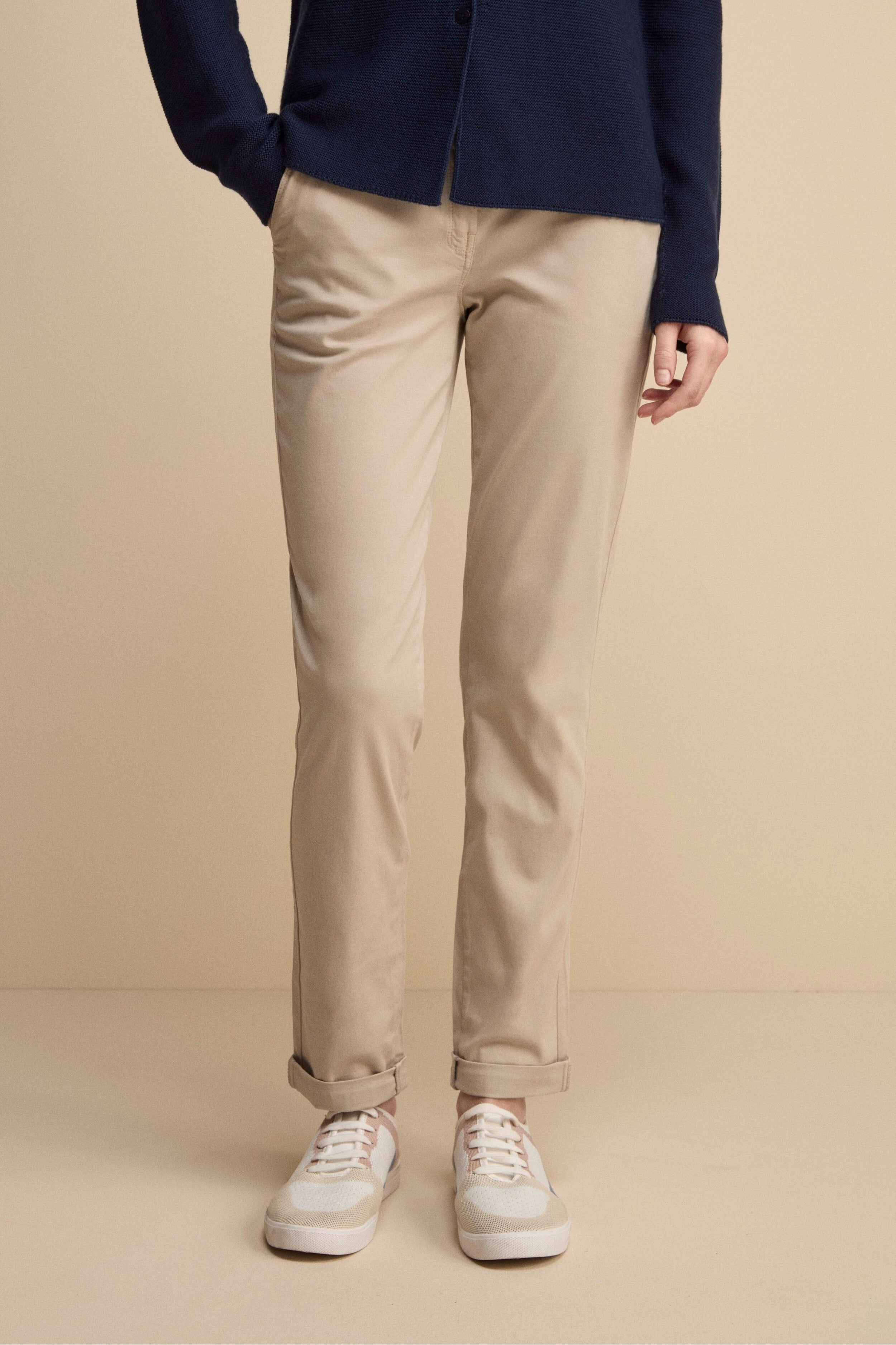 Pantalone Twill Regular Fit - BEIGE