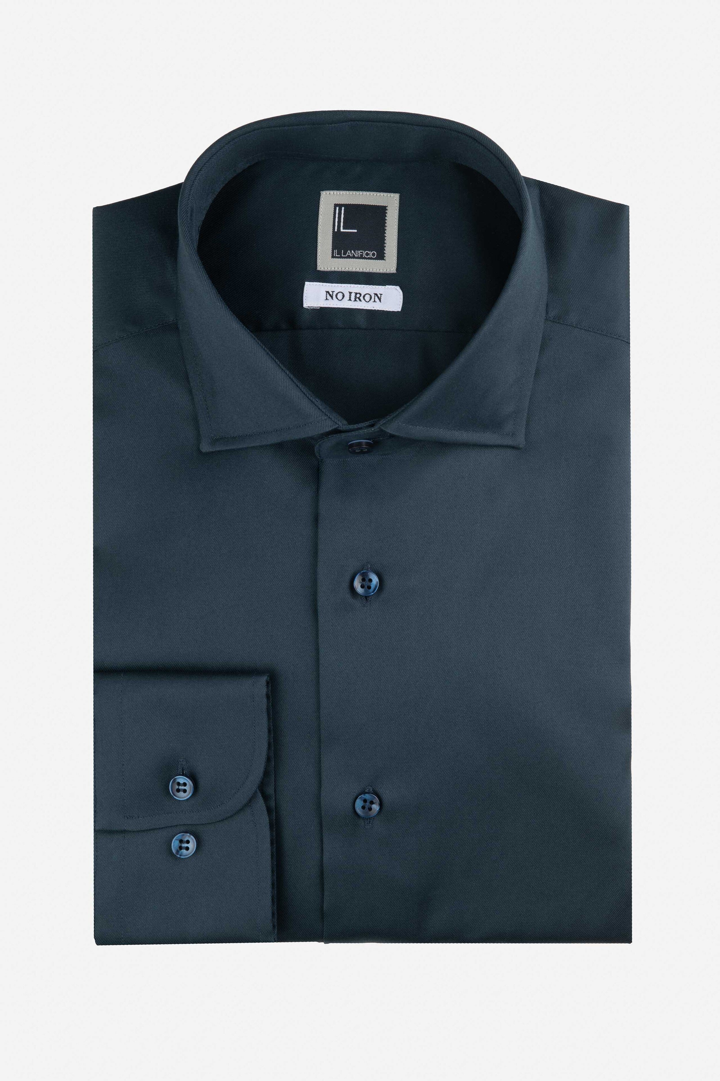 Camicia slim no stiro - BLU