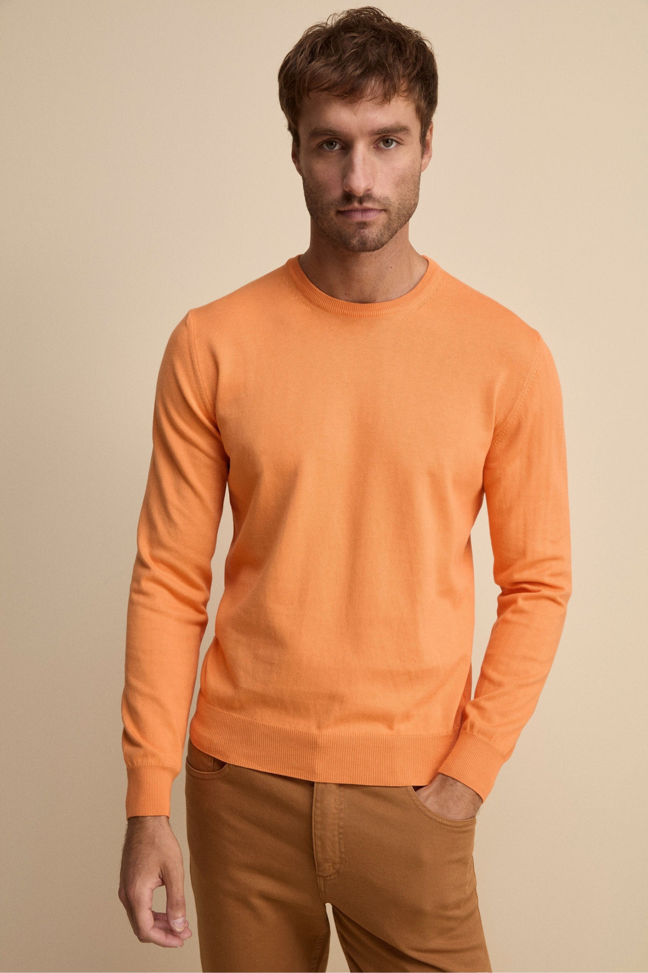 Maglia girocollo in cotone - ARANCIO