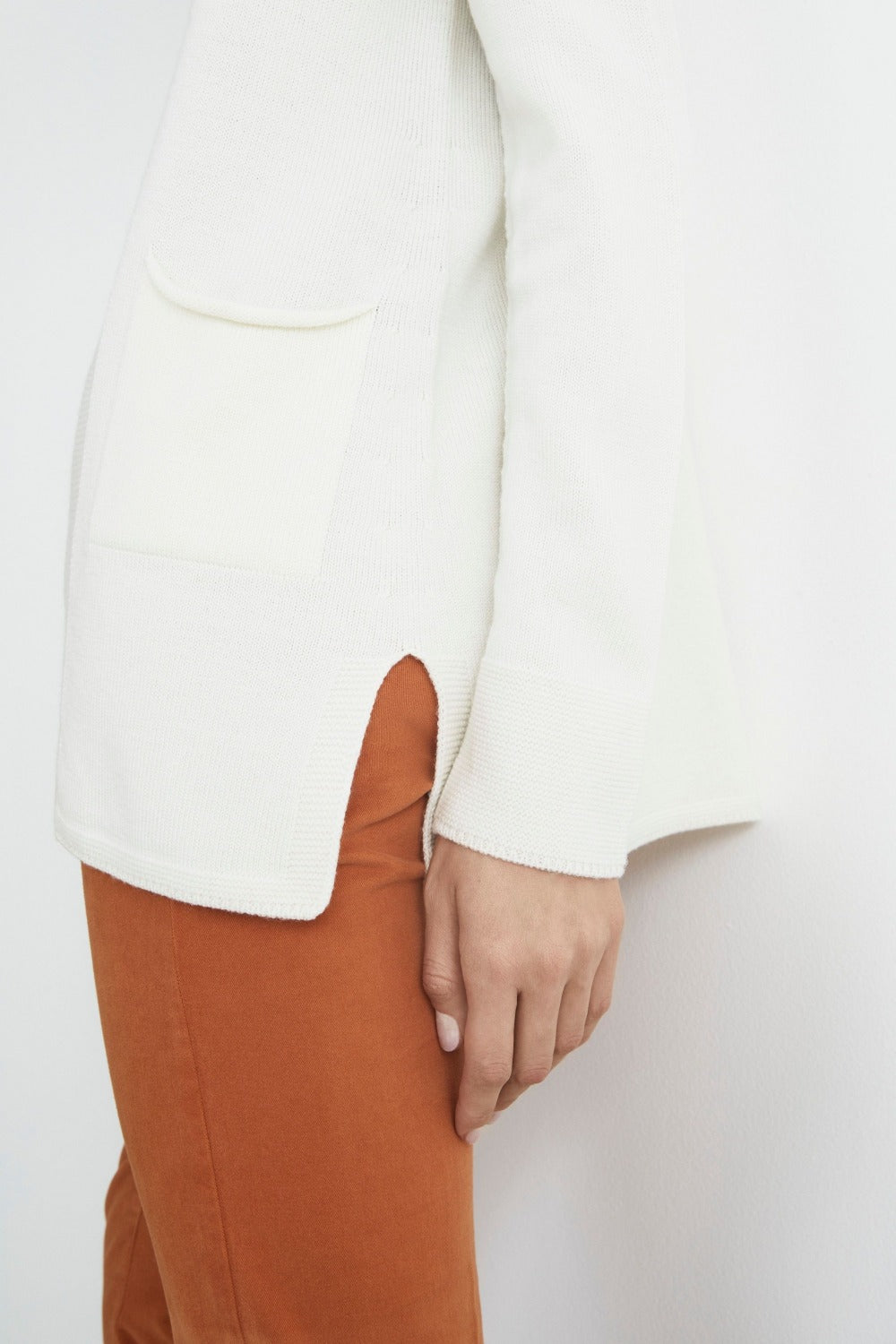 Cardigan aperto in lana - ECRU