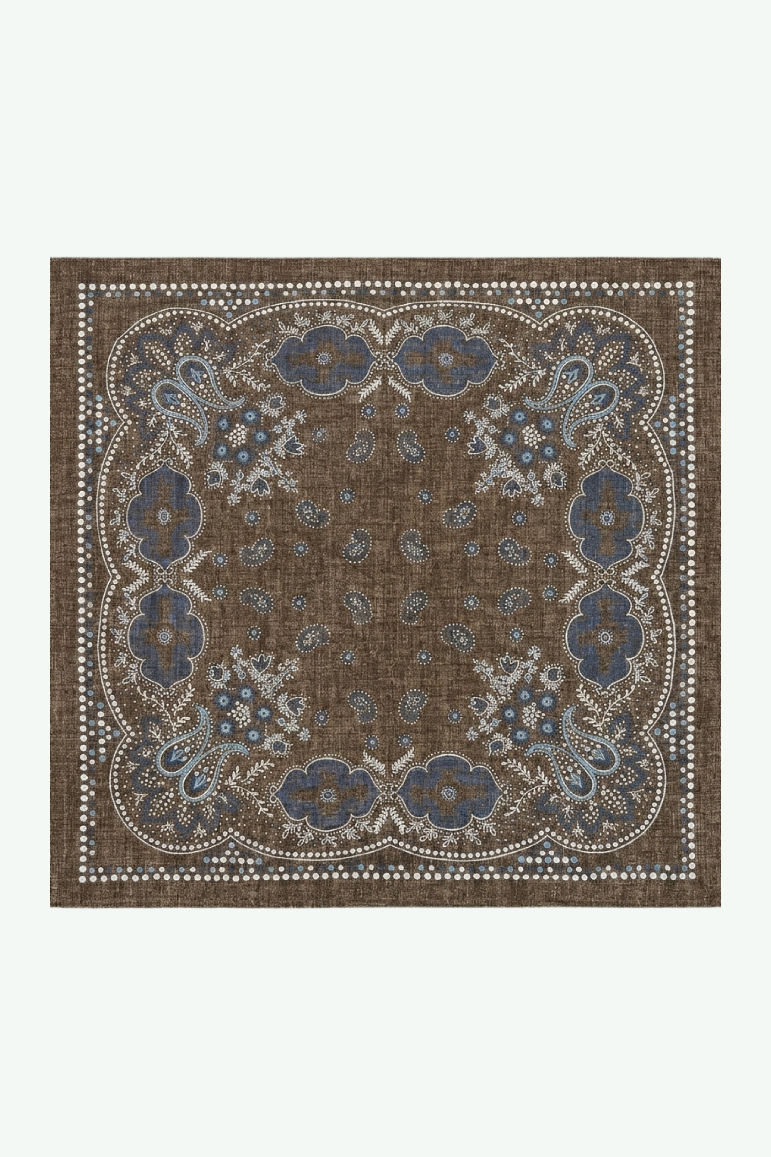 Baumwolltuch mit Print-Muster - Braunes Muster