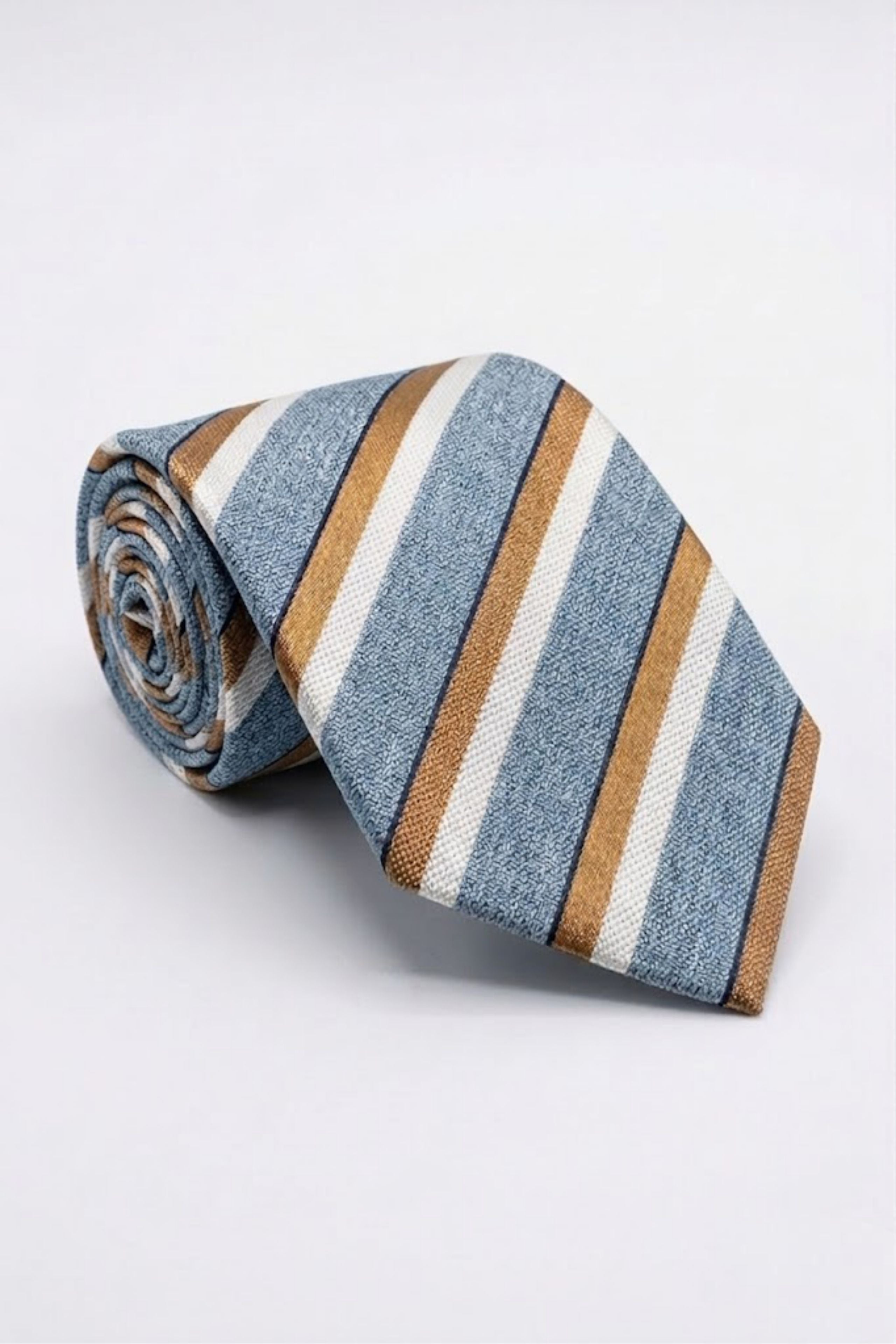 Cravate en Soie à Double Rayure - -