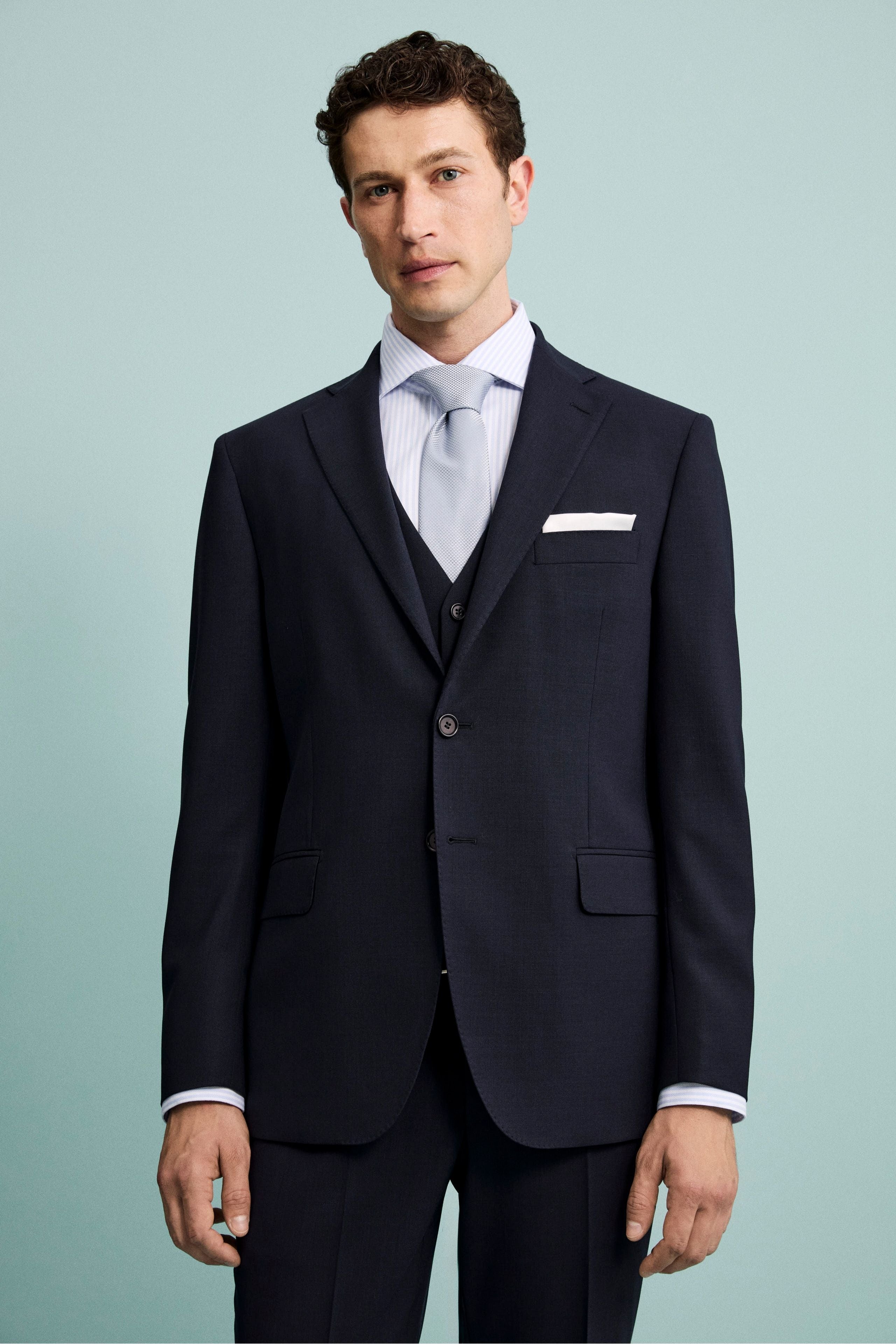 Giacca Elegante Monopetto in Lana Vergine Drop 8 - BLU