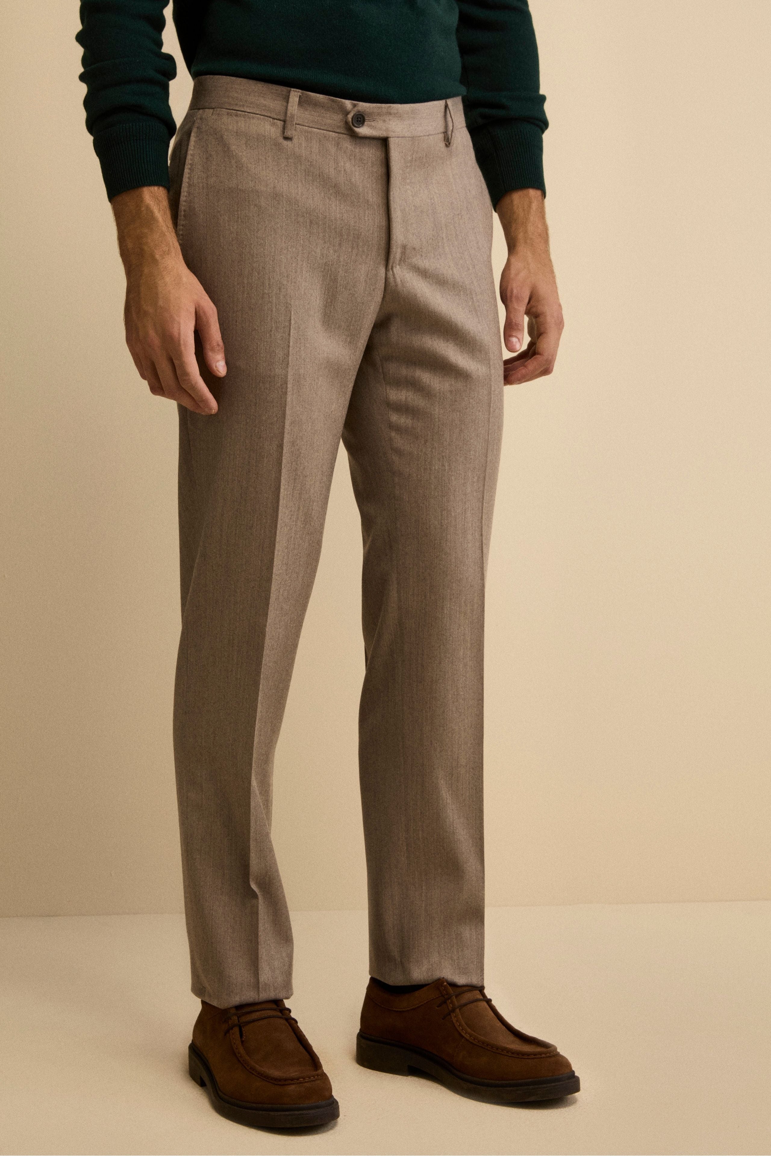 Regular Fit Trousers in Wool and Cashmere - gray