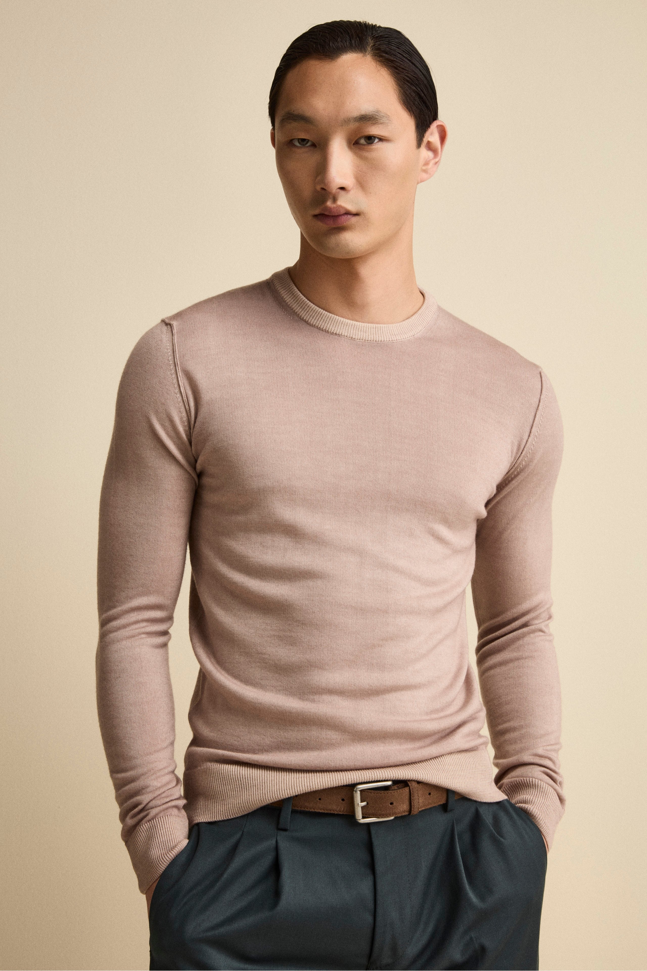 Extrafine Merino Wool Crew Neck - QUARTZ
