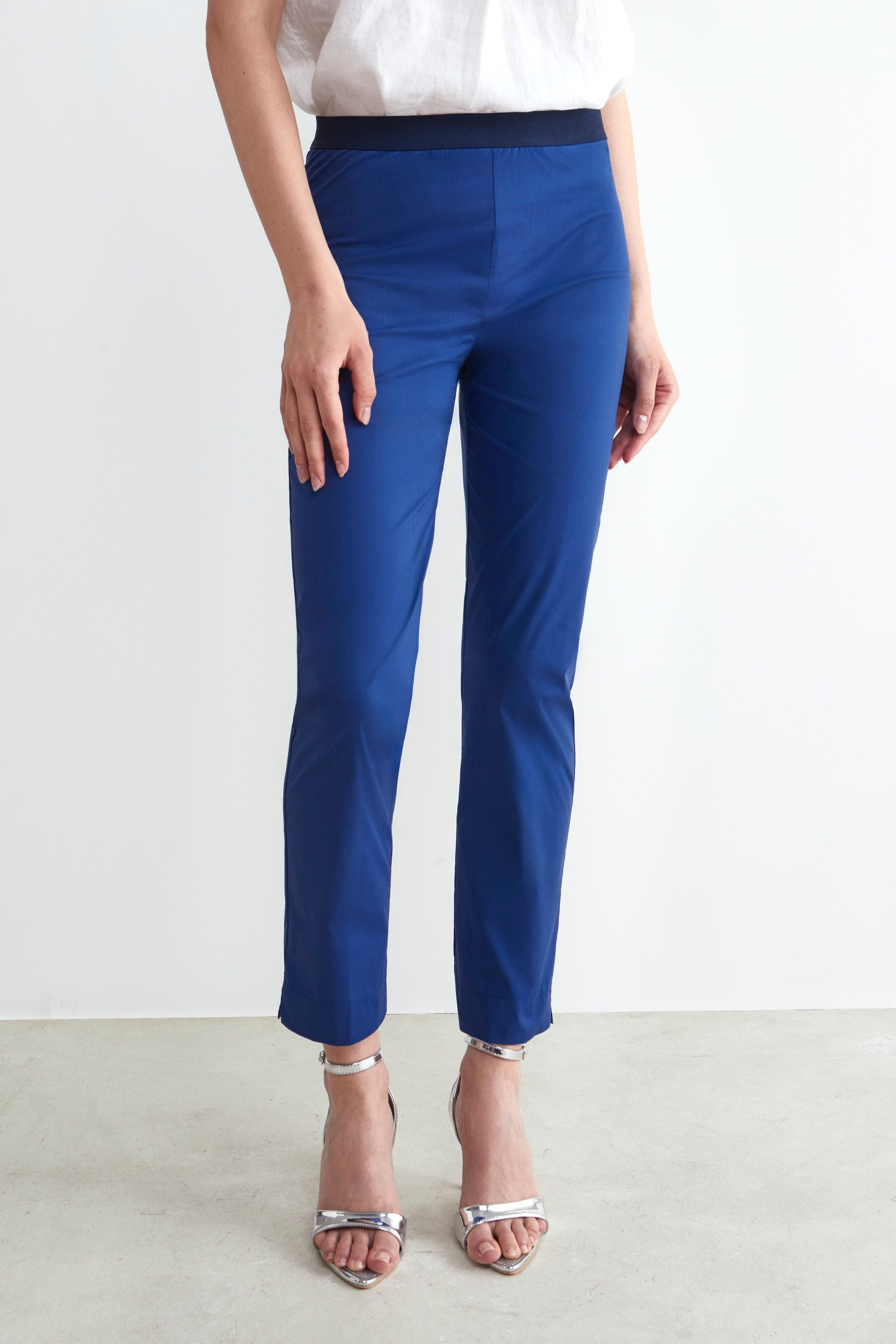 Pantalone capri con elastico - BLU APERTO