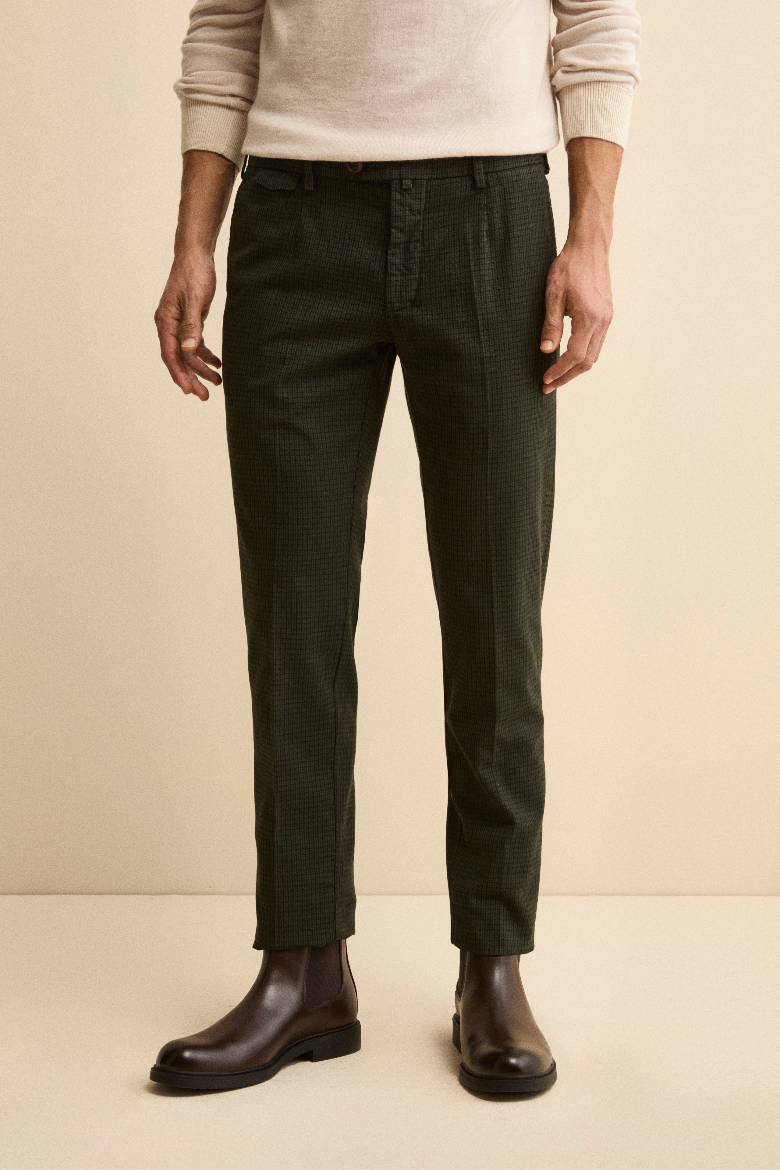 Slim Fit Patterned Trousers - P-Poule Green