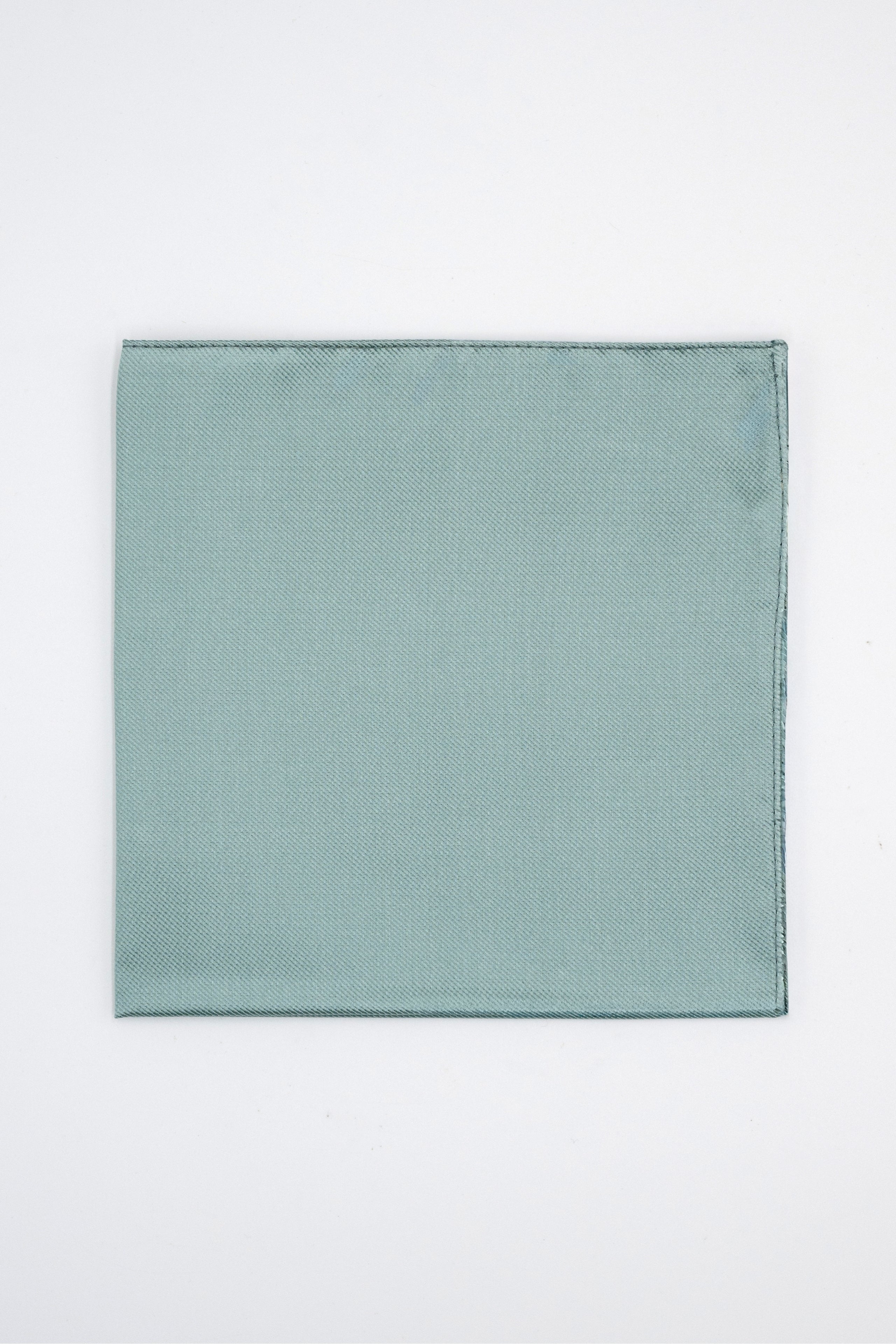 Pocket Square in Pure Silk - Aqua green