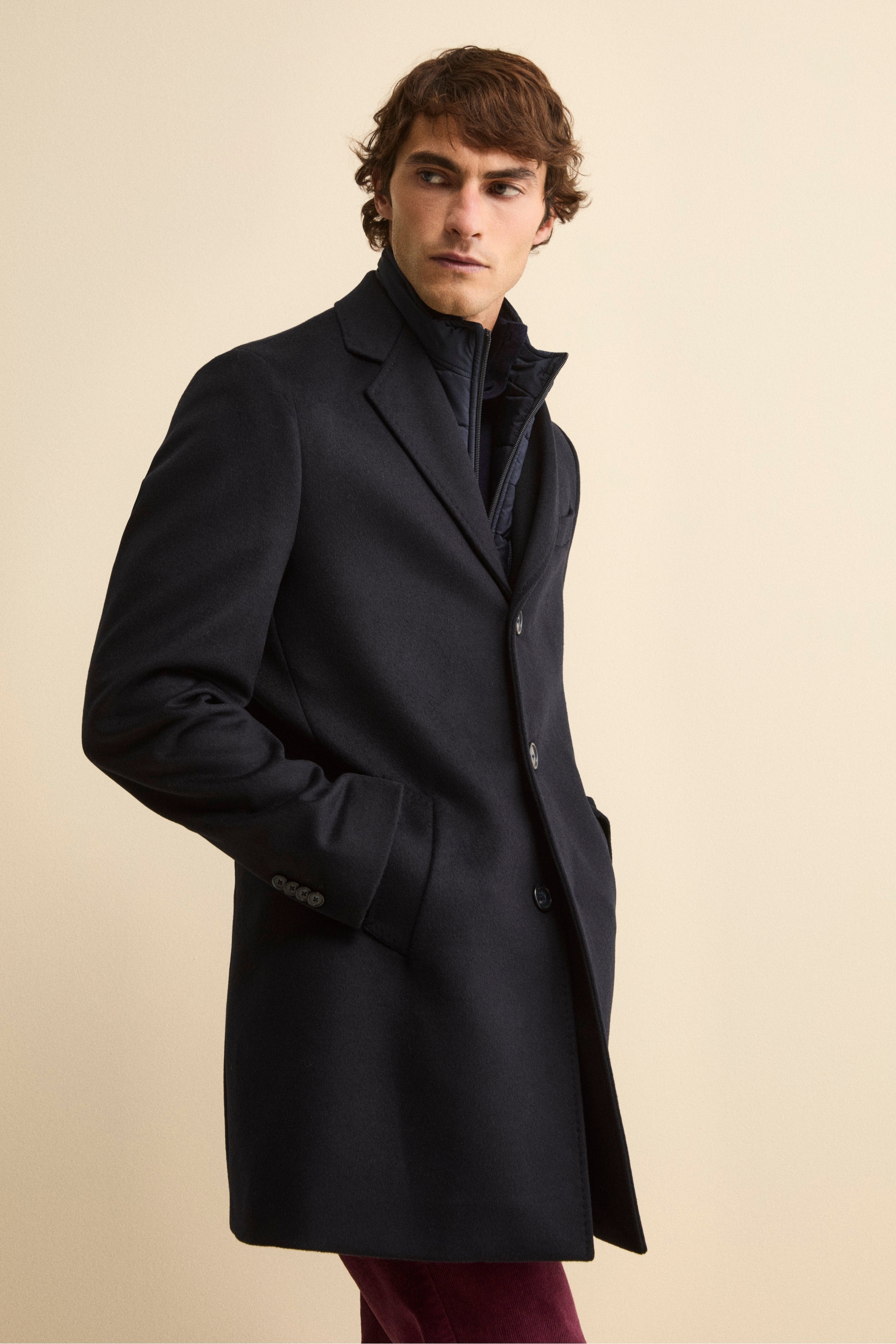 Wool and cashmere coat - BLUE
