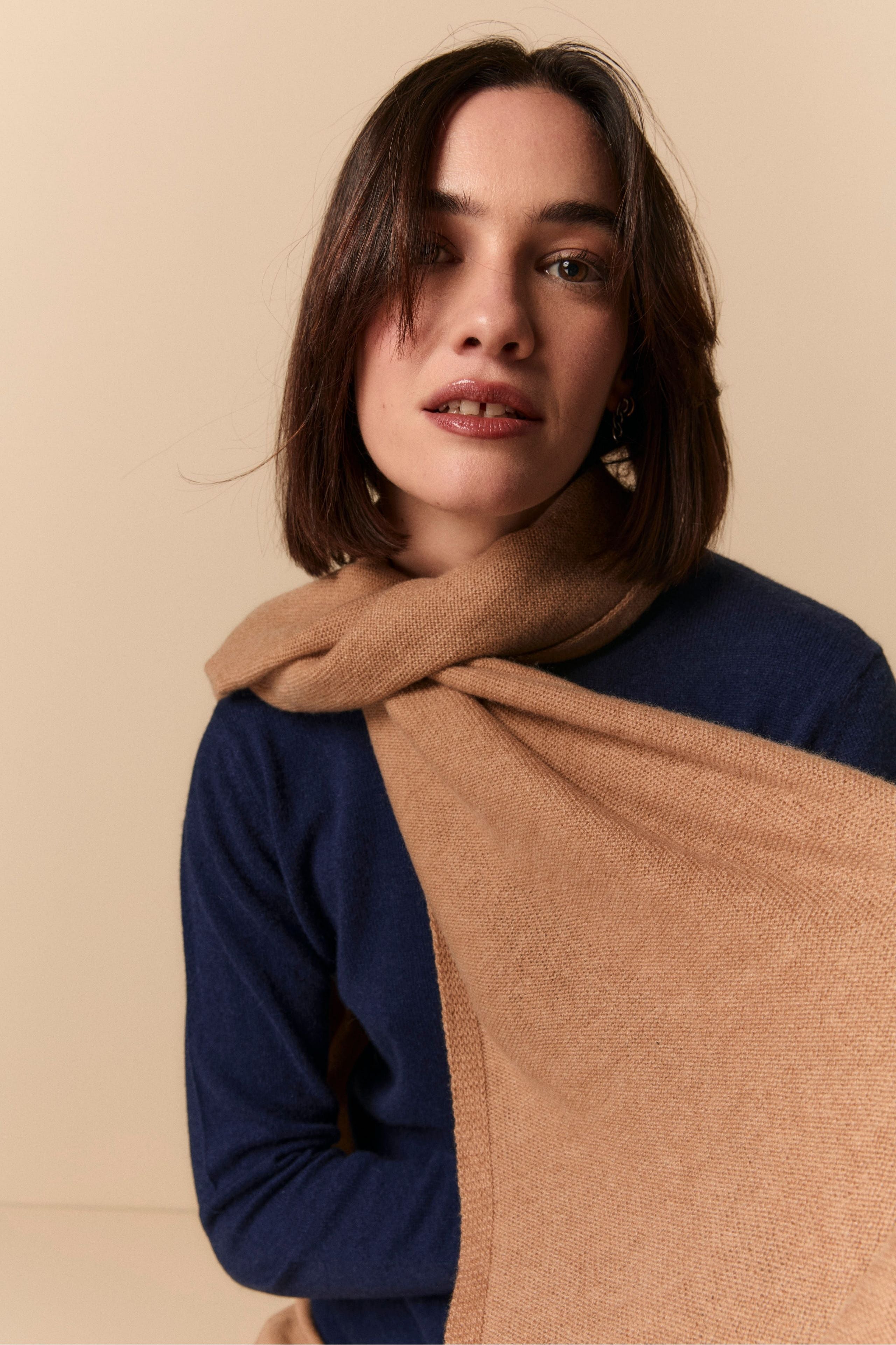 Sciarpa in cashmere - CAMMELLO