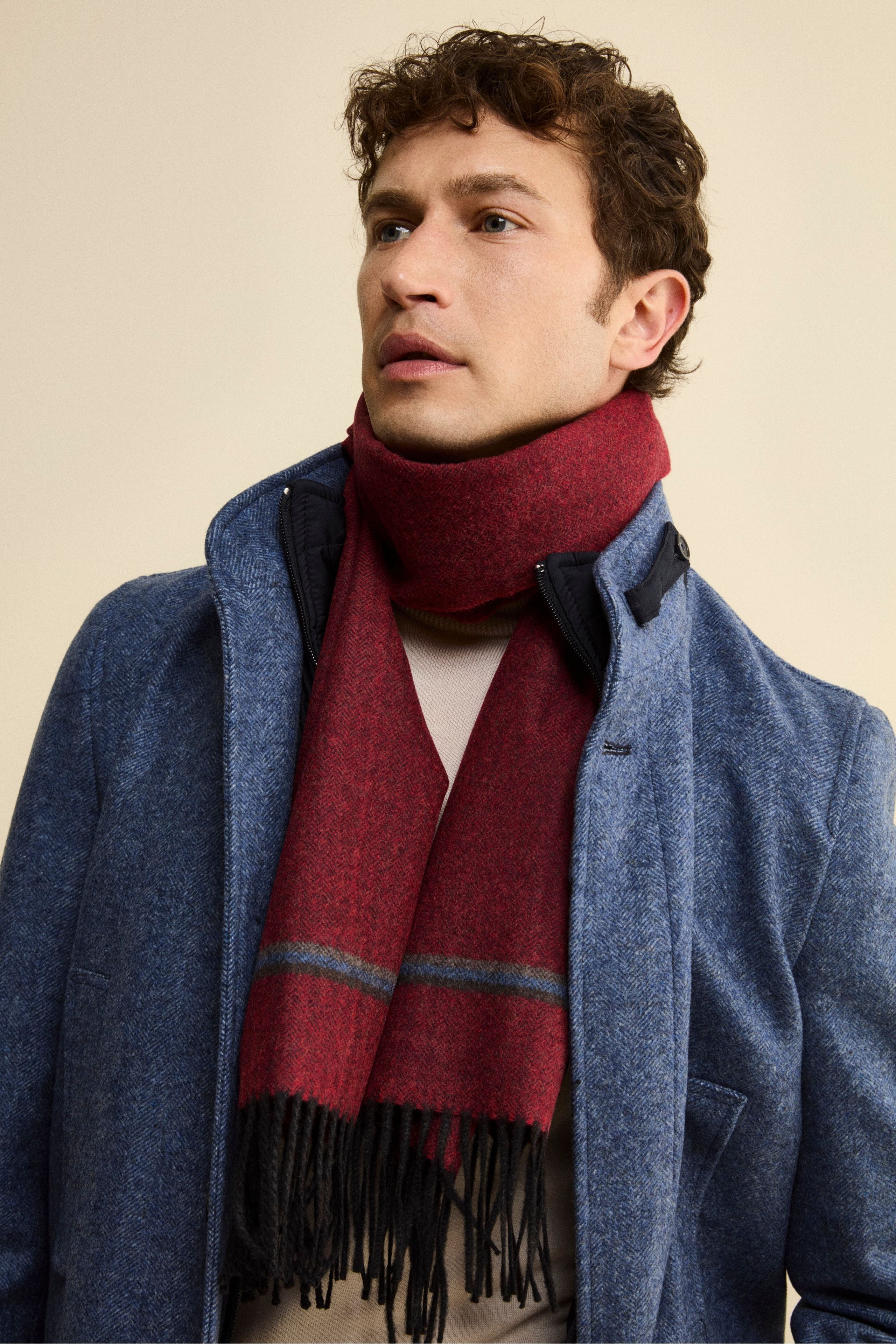 Pure Virgin Wool Scarf - RED