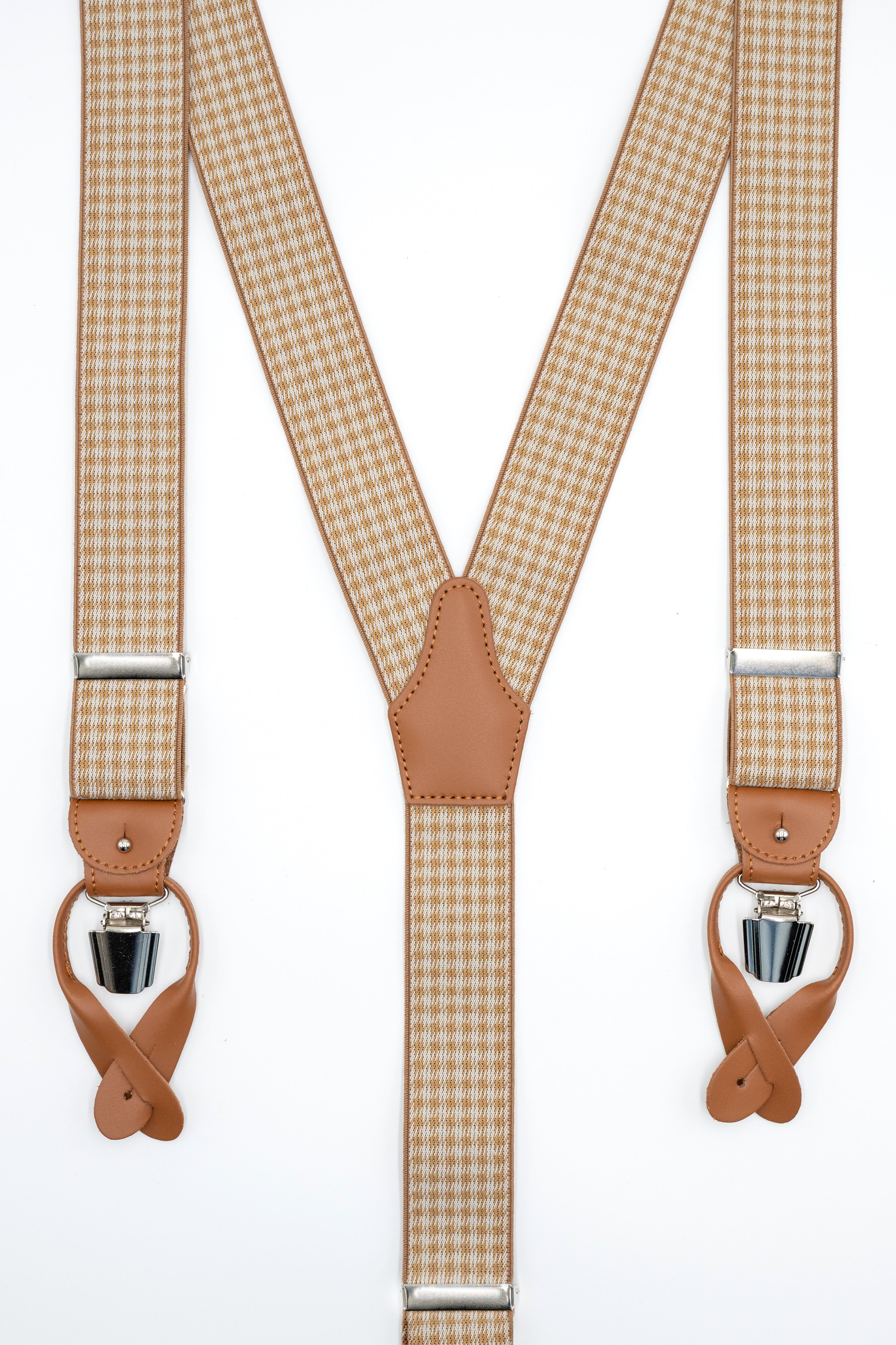 Bretelle Fantasia con Clip e Asole in Pelle - FANT. NATURALE