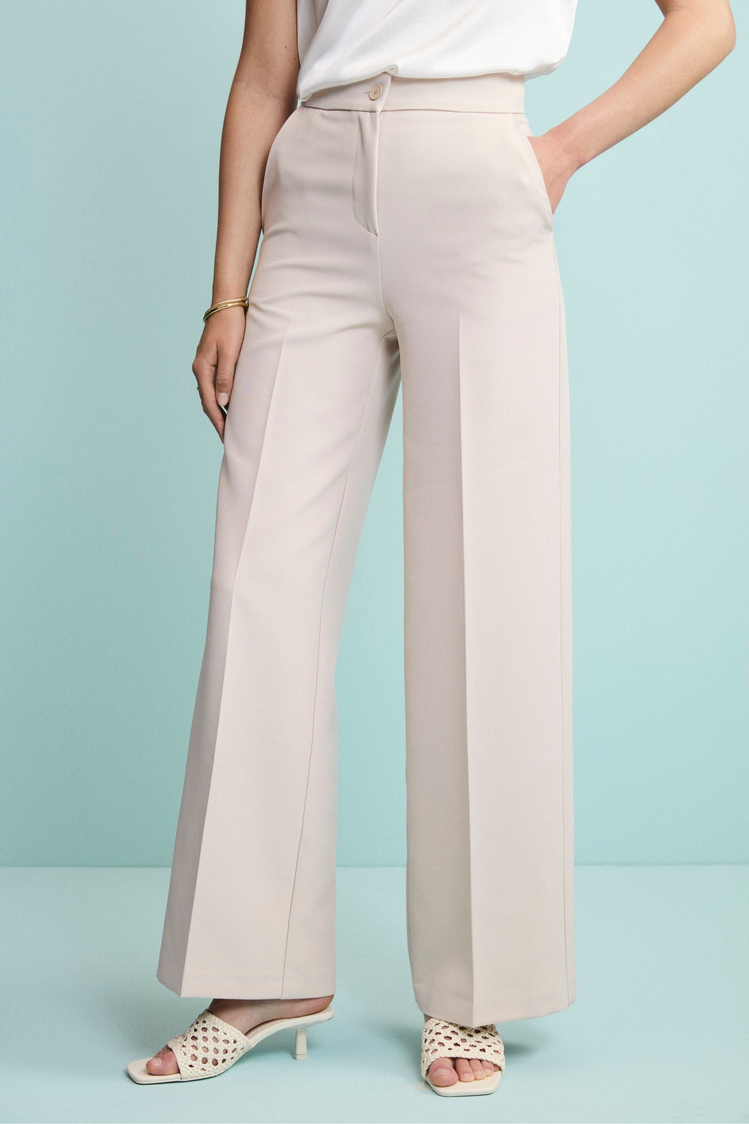 Pantalone Elegante a Gamba Larga - SABBIA