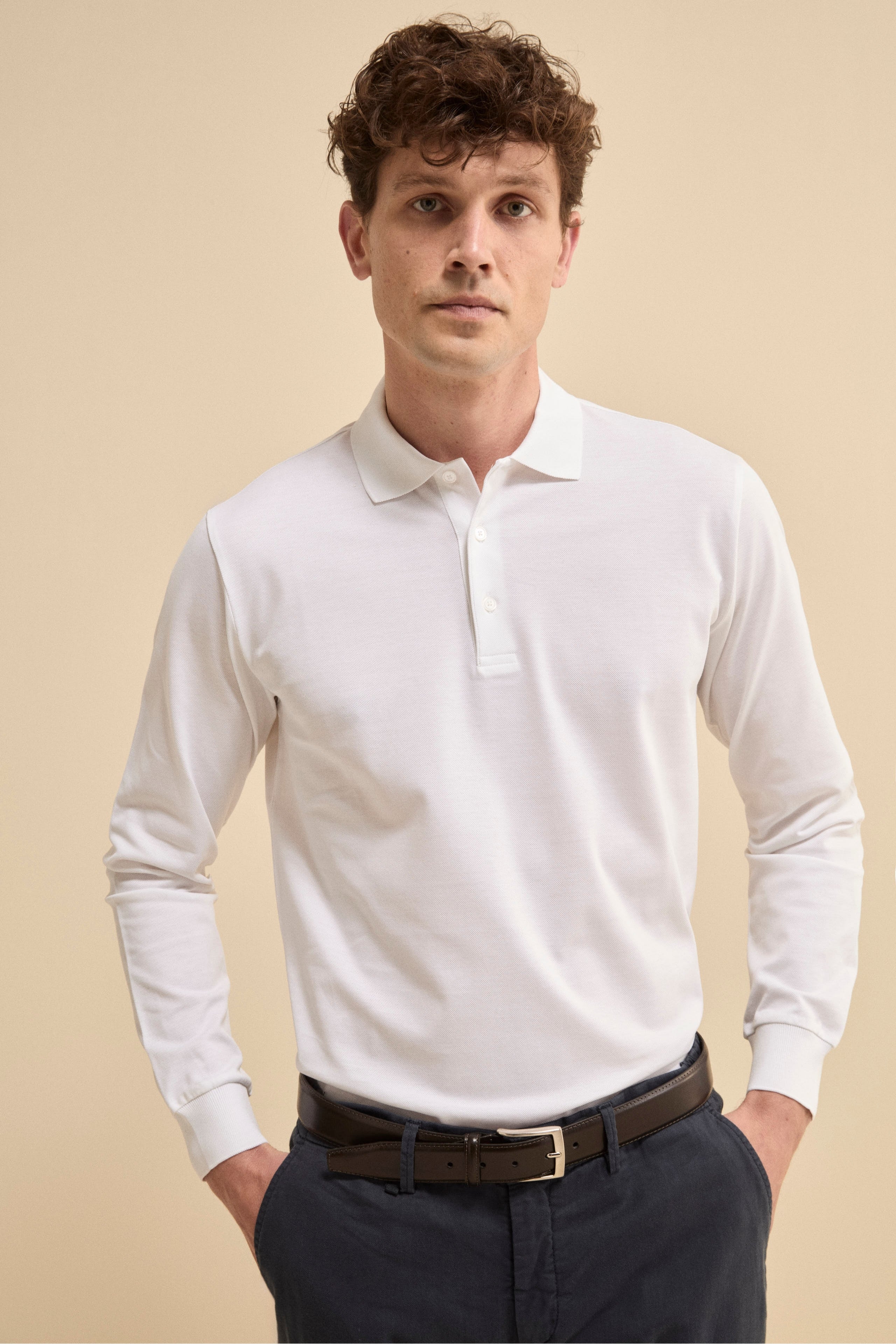 Polo Piquet in Filo di Scozia - BIANCO