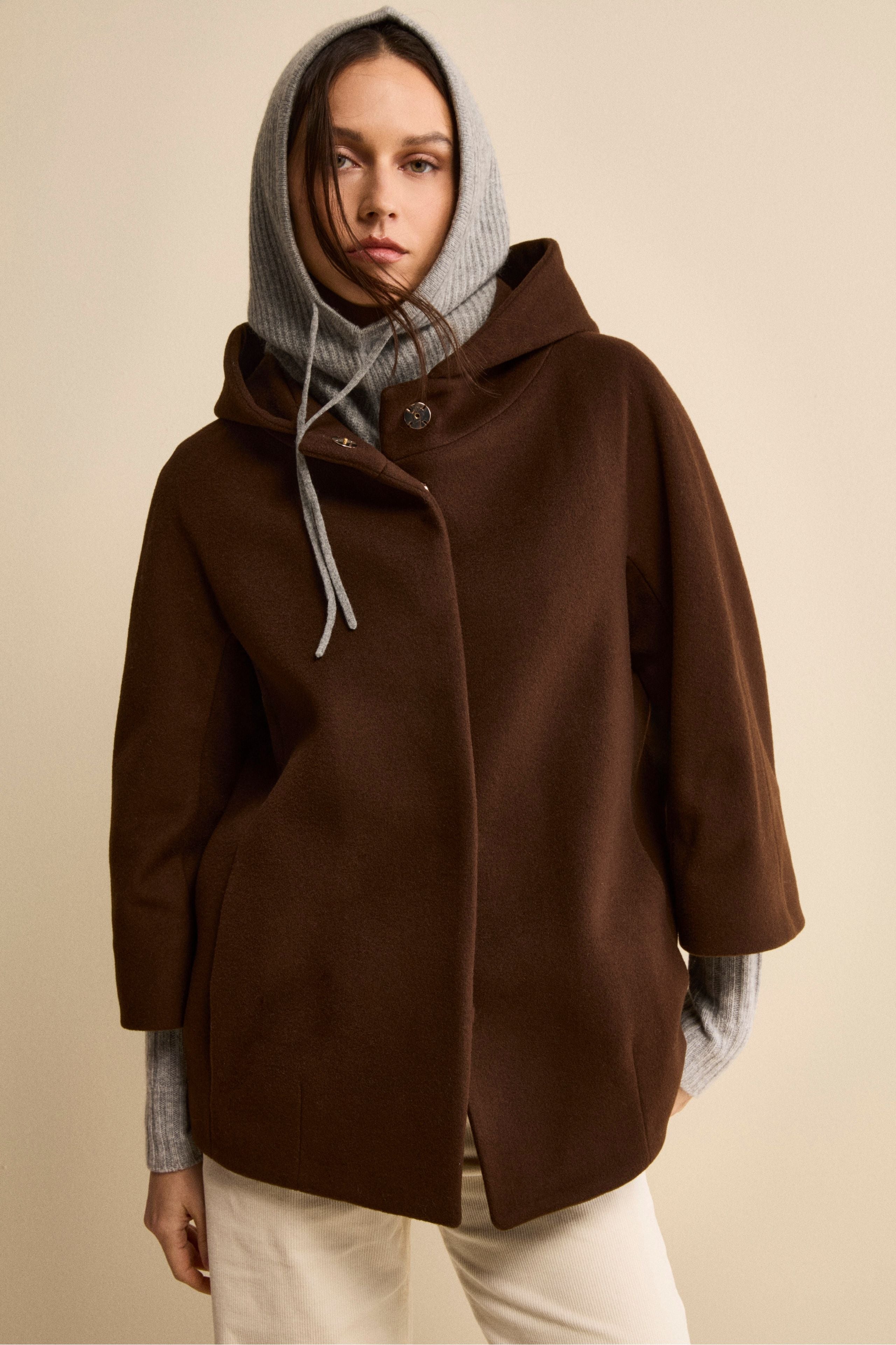 Ribbed Cashmere Balaclava - Light grey