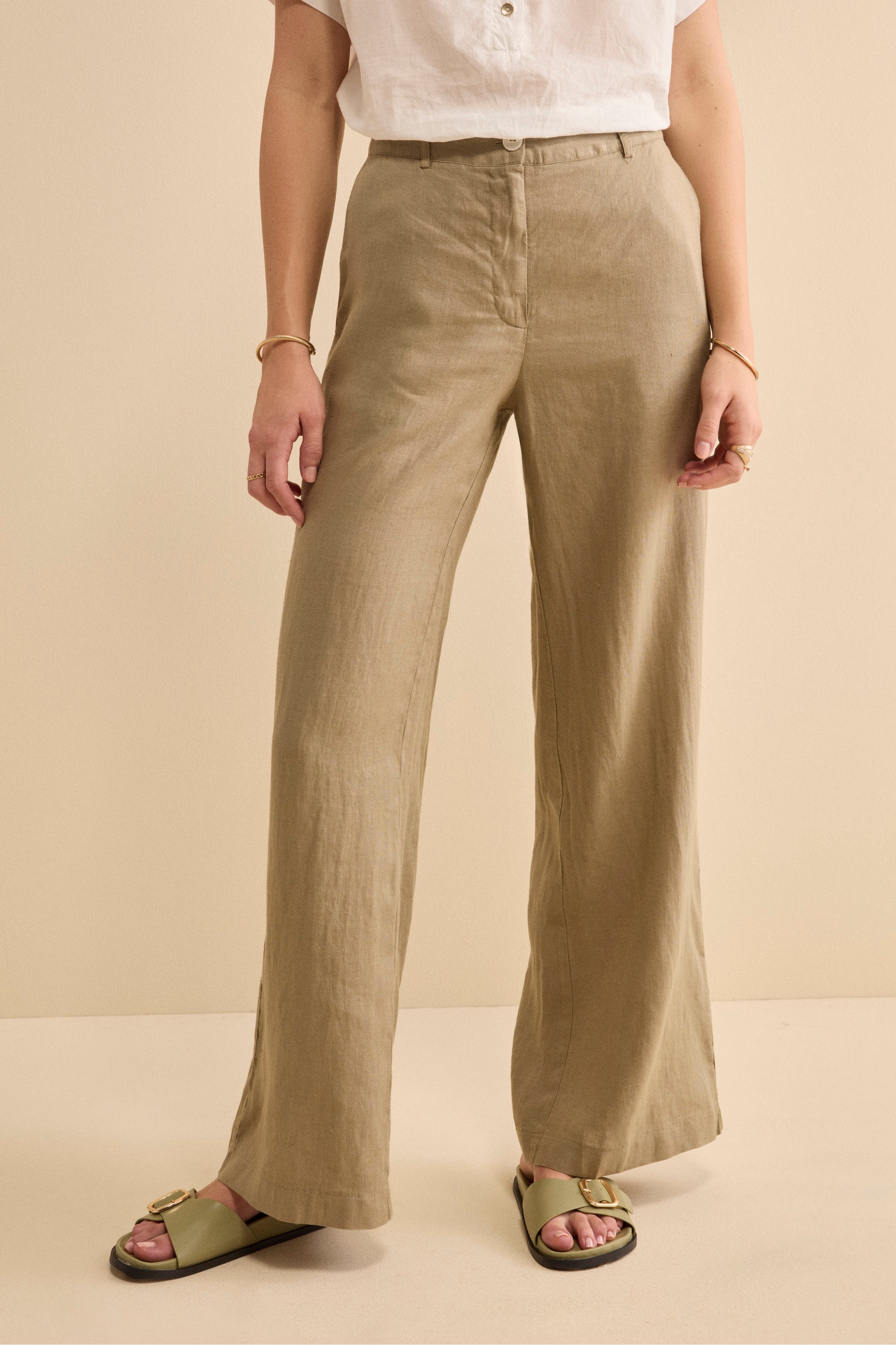 Pantalone in Lino a Gamba Larga - TORTORA