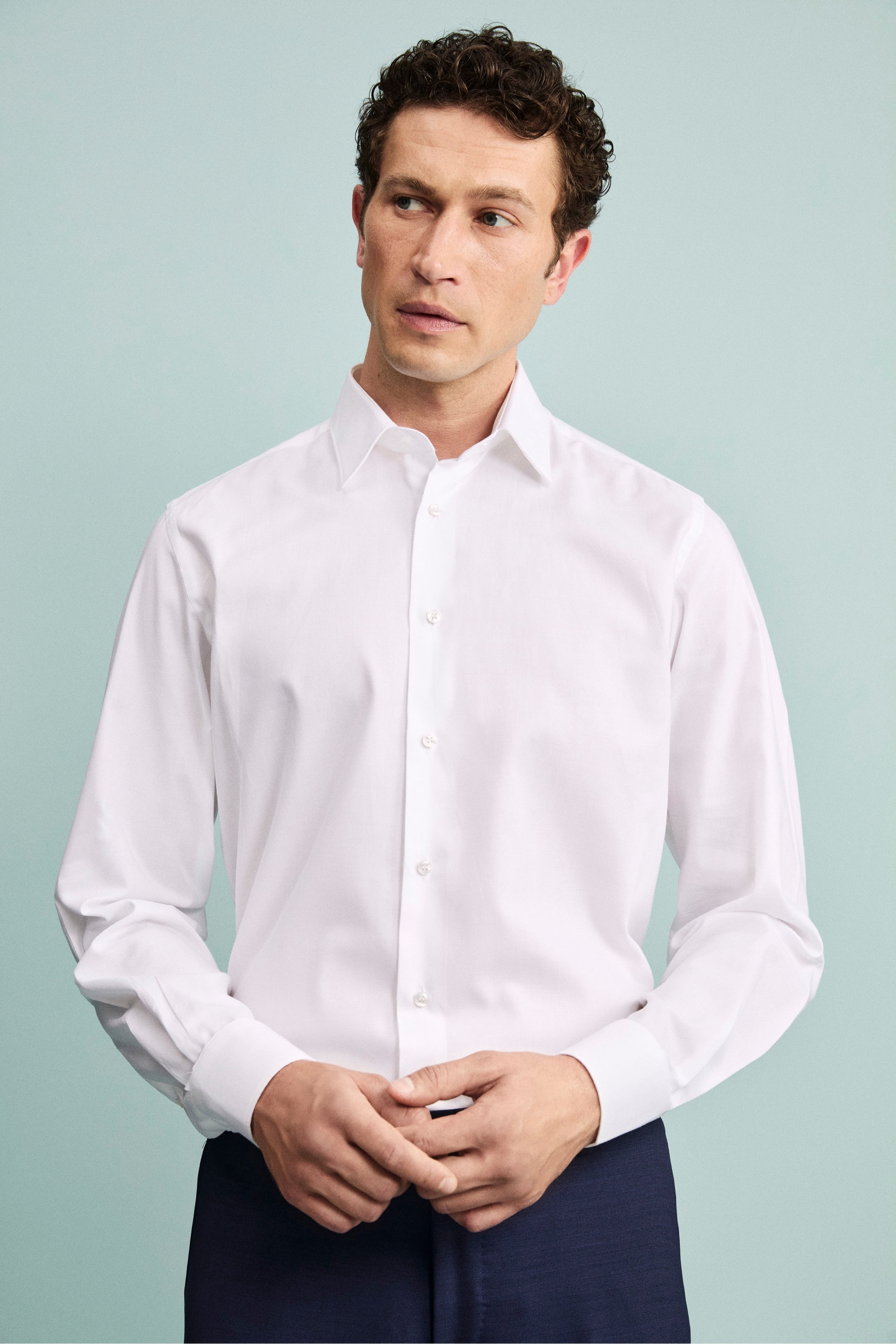 Camicia Cerimonia Regular Fit in Cotone - BIANCO