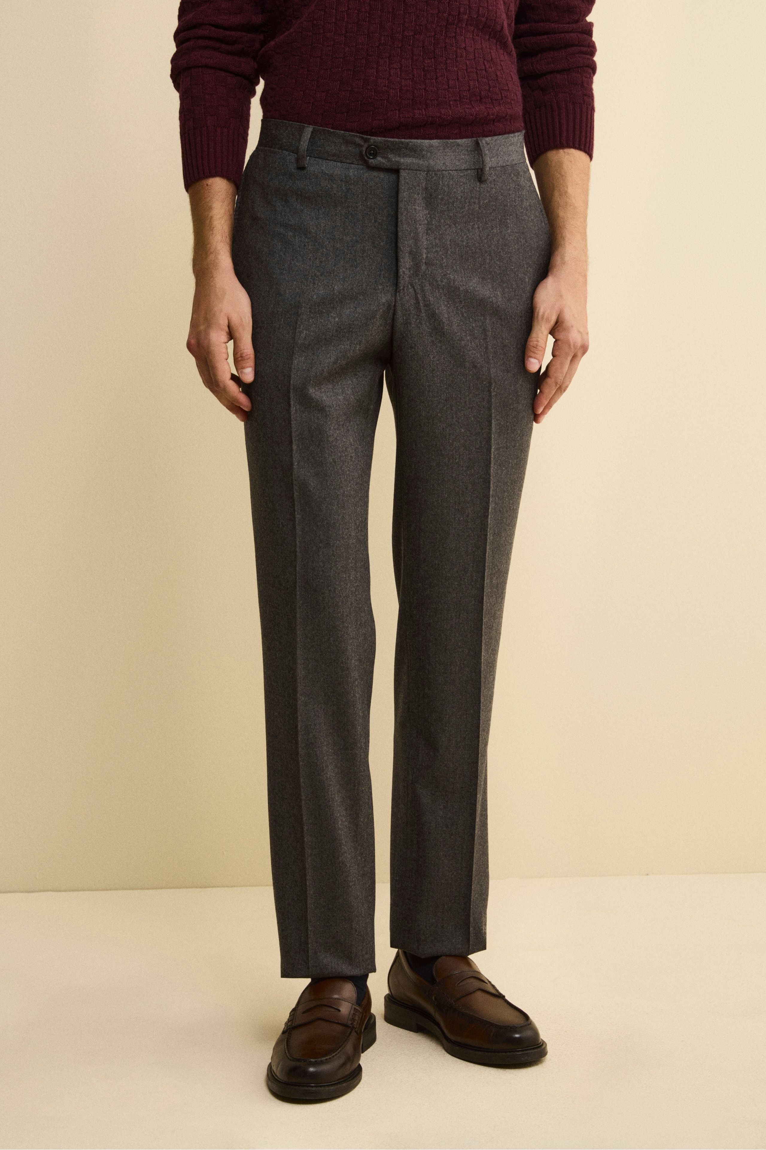 Pleated Wool and Cashmere Trousers - Medium grey