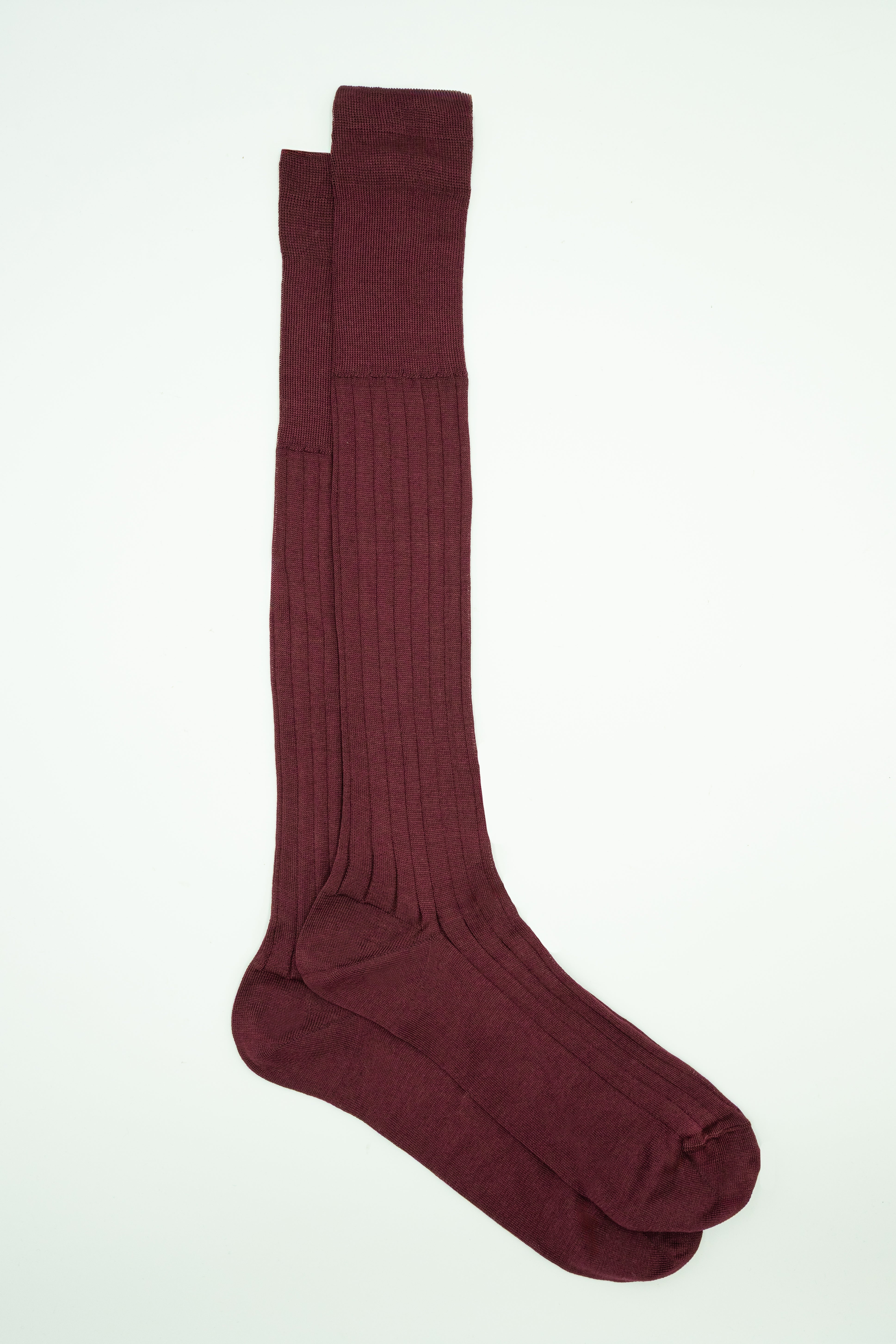 Calze Lunghe a Coste in Filo di Scozia - BORDEAUX