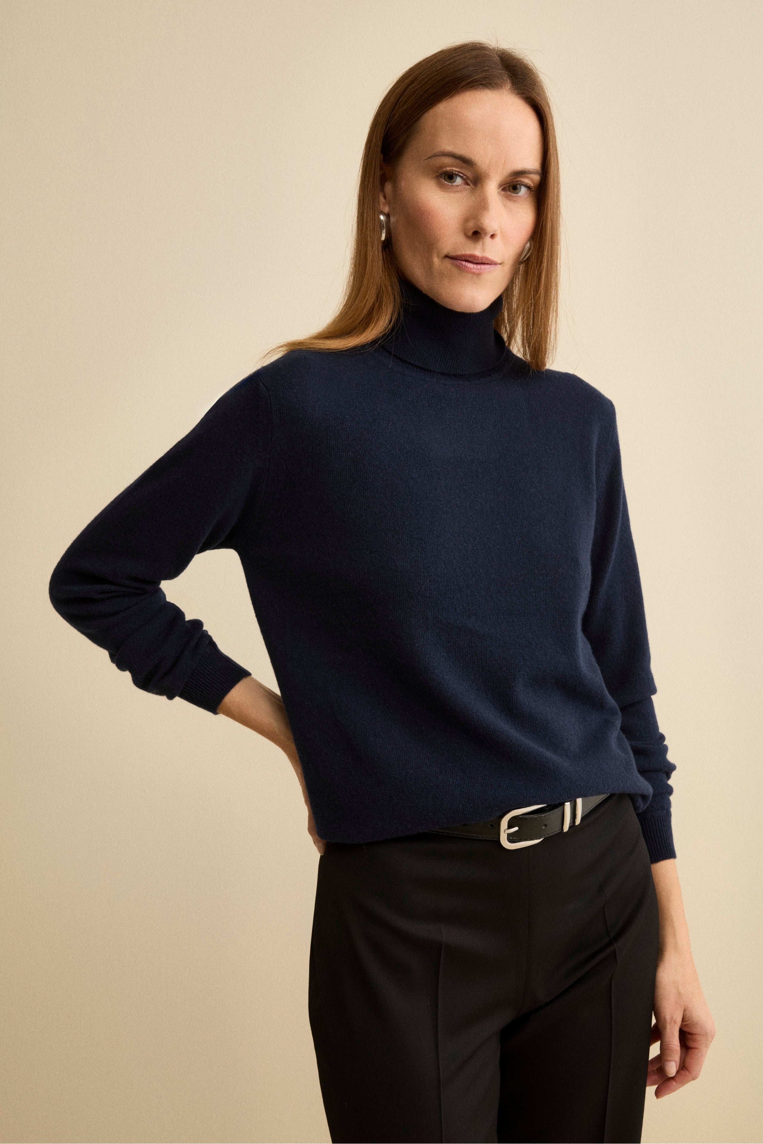 Wool and cashmere turtleneck - BLUE