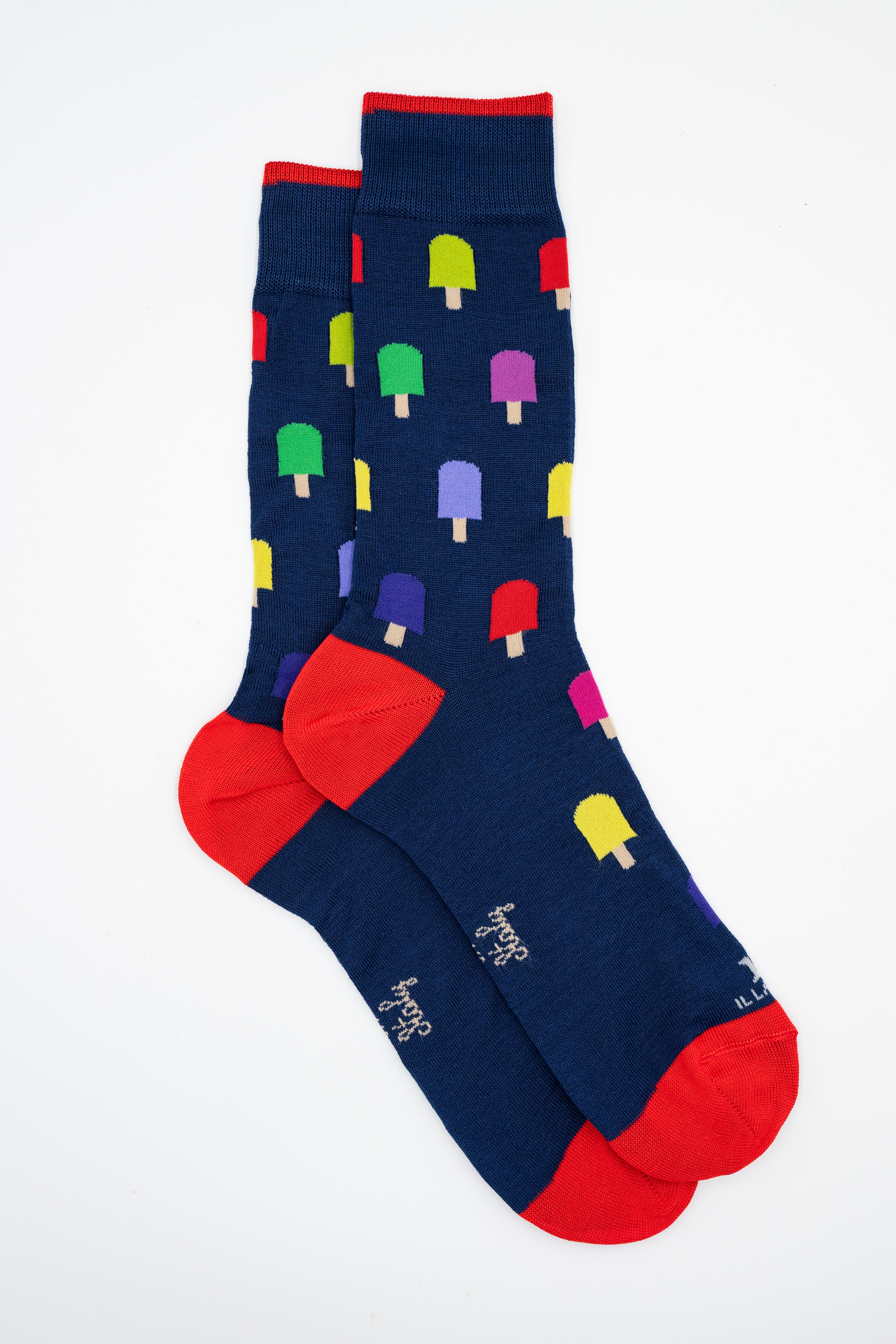 Calze Corte in Cotone Fantasia Gelati - FANT. BLU