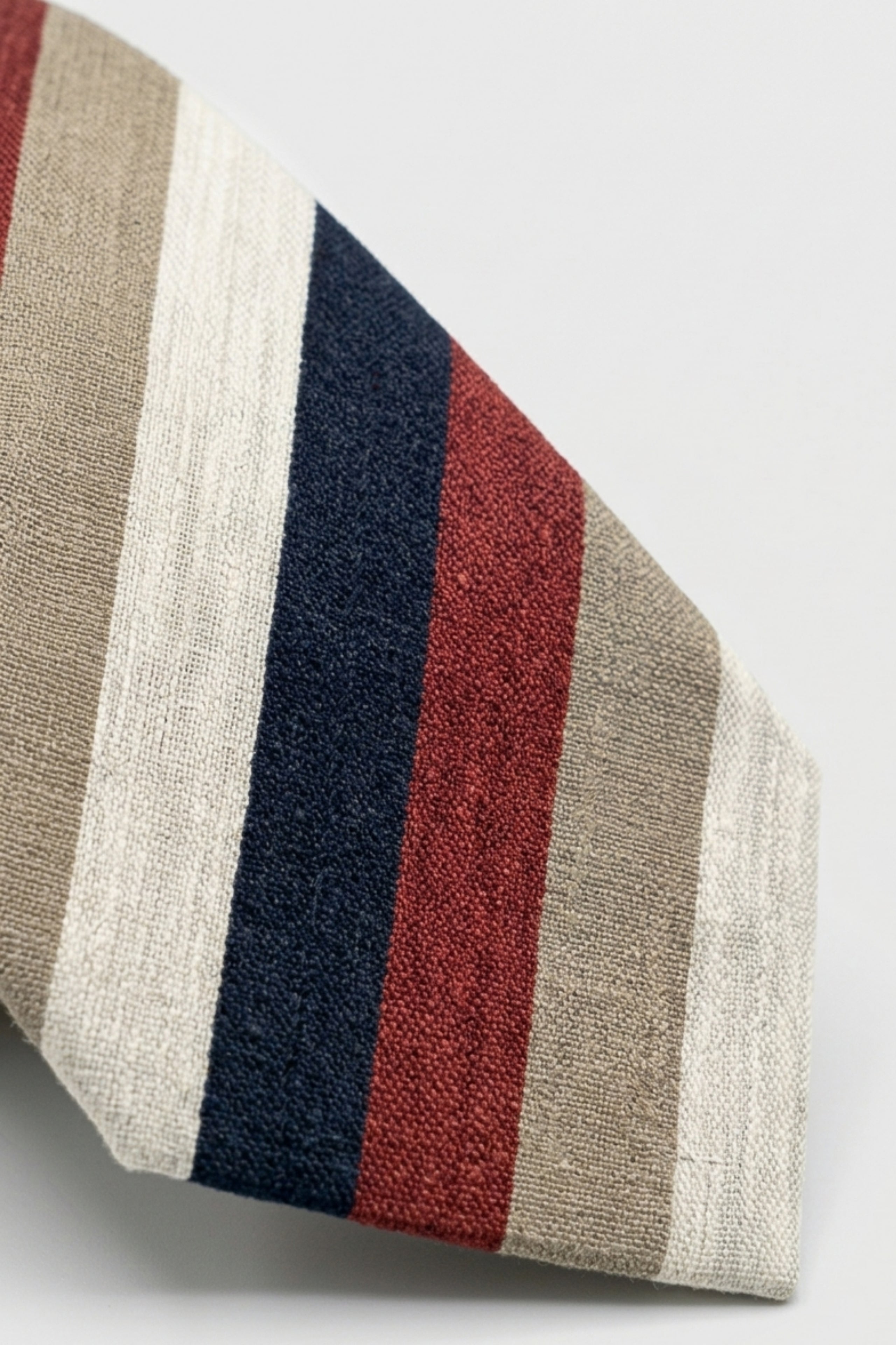 Cravate Jacquard en Soie à Rayures - Rayures bleu-rouge