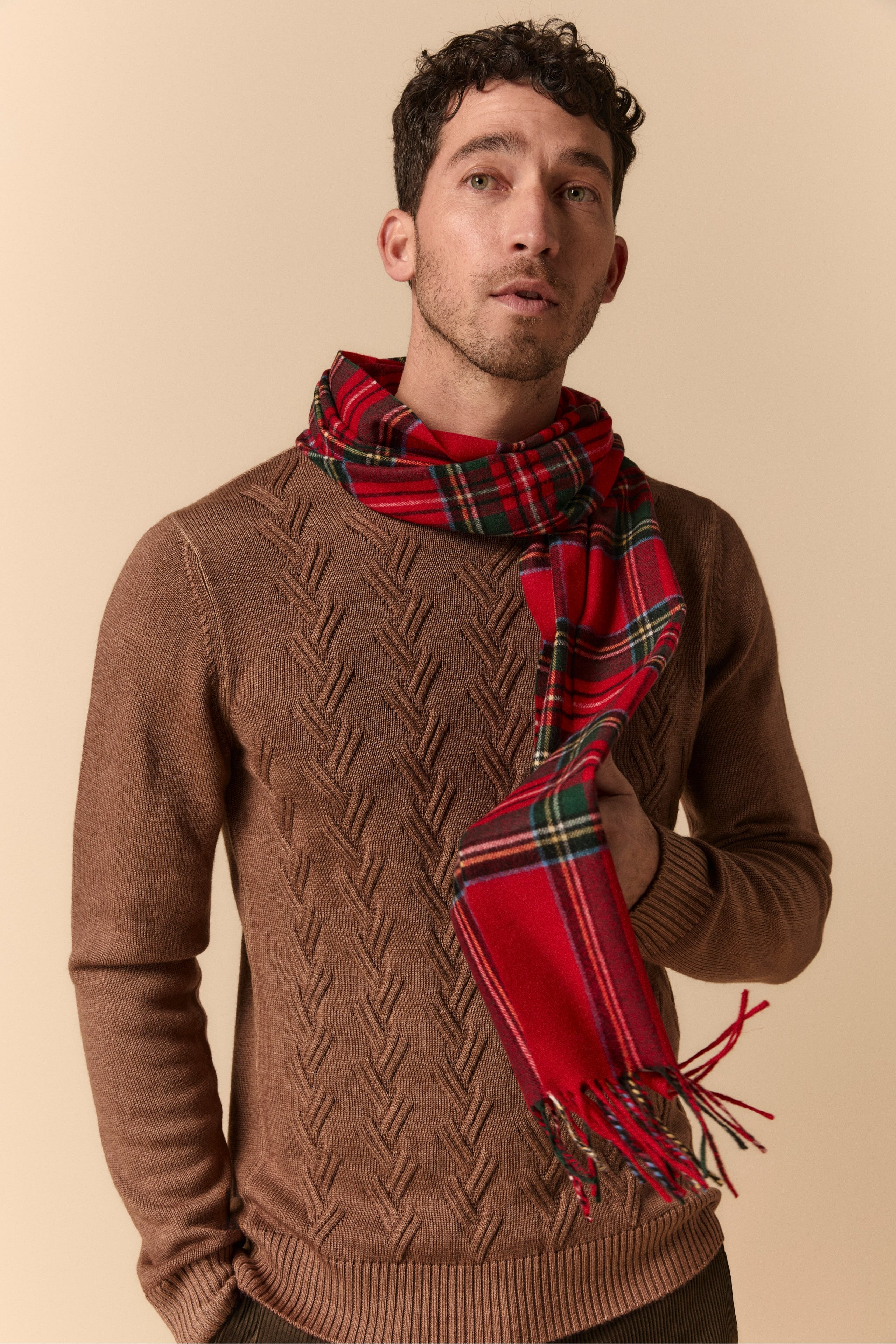 Sciarpa in Lana e Cashmere - SCOZZESE ROSSO