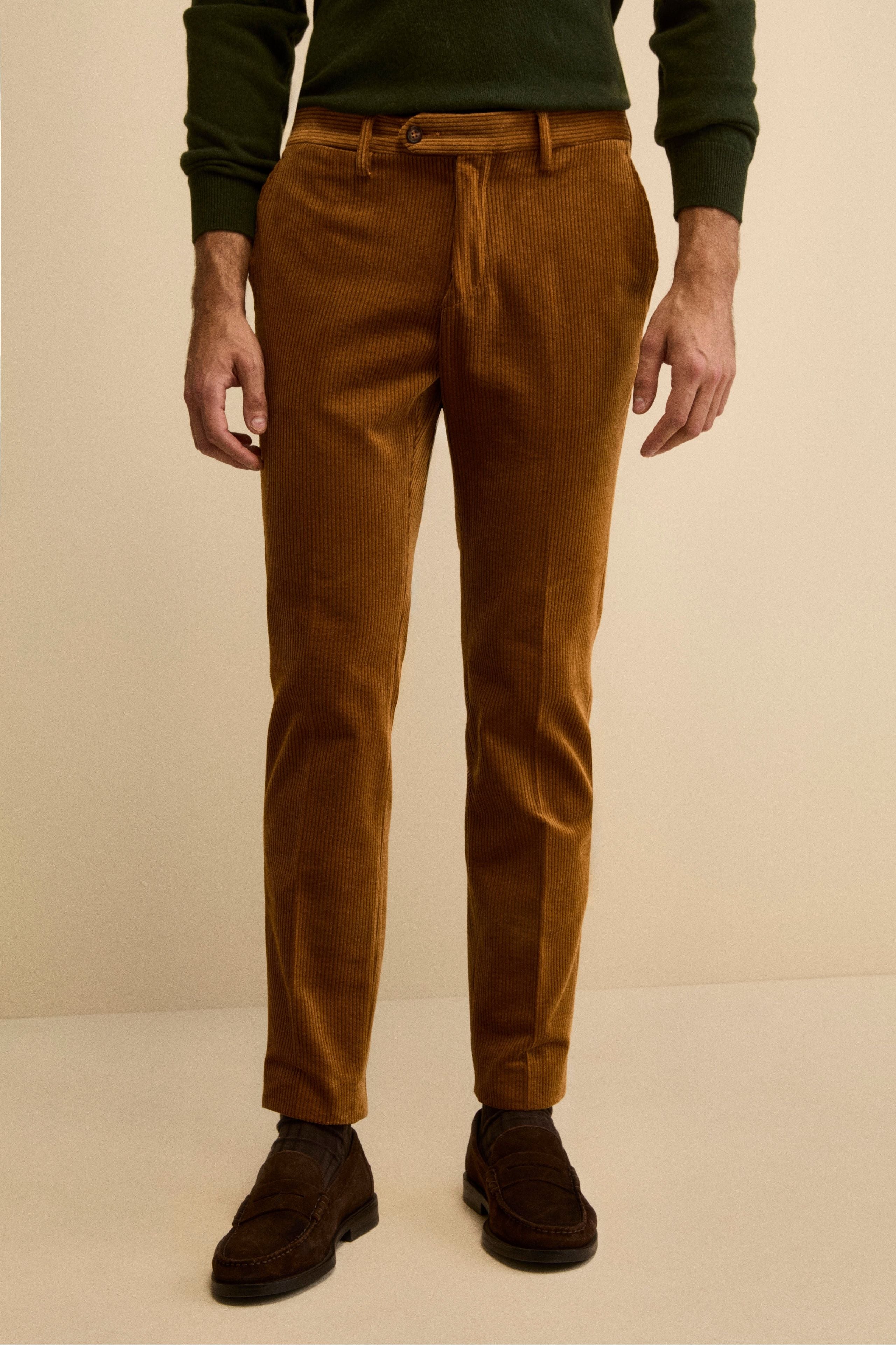 Regular Fit Velvet Trousers - -