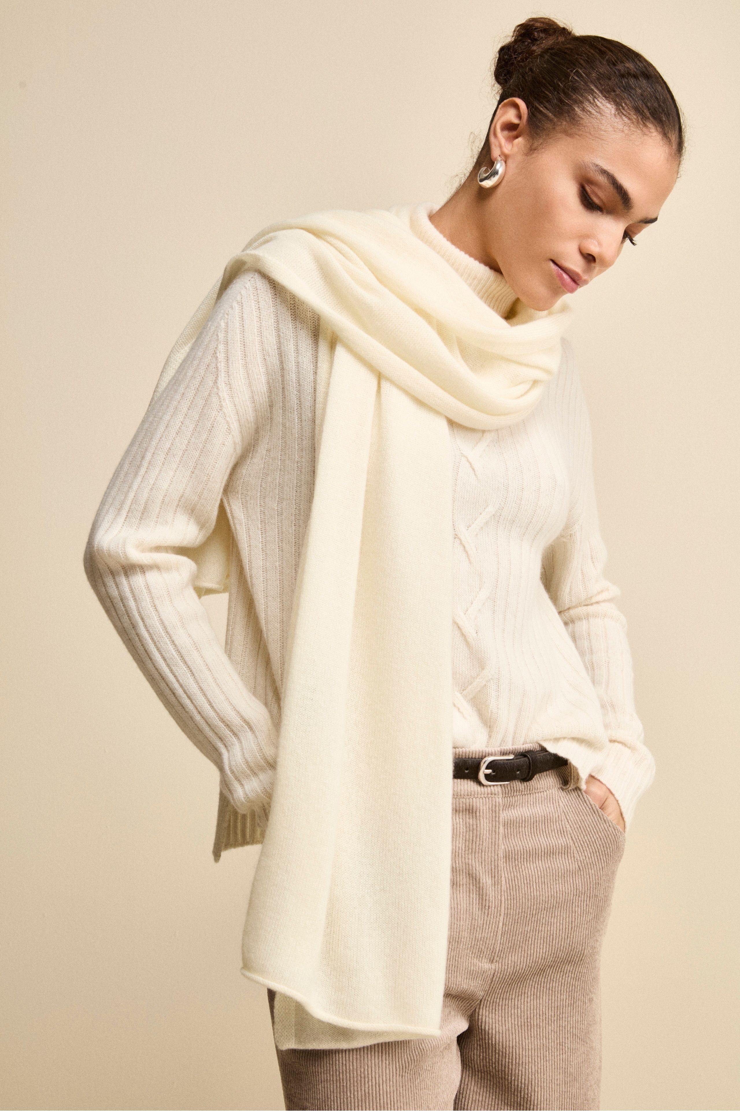Cashmere scarf - CREAM