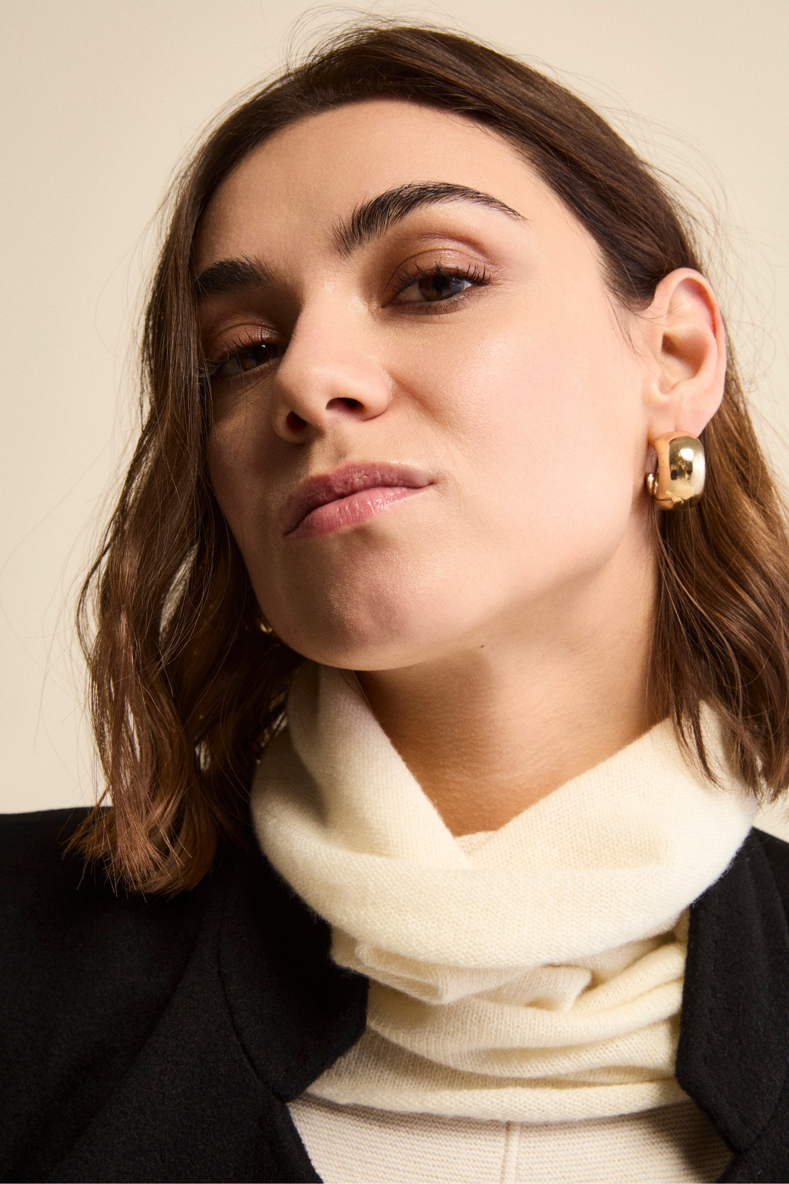 Cashmere knit collar - Cream