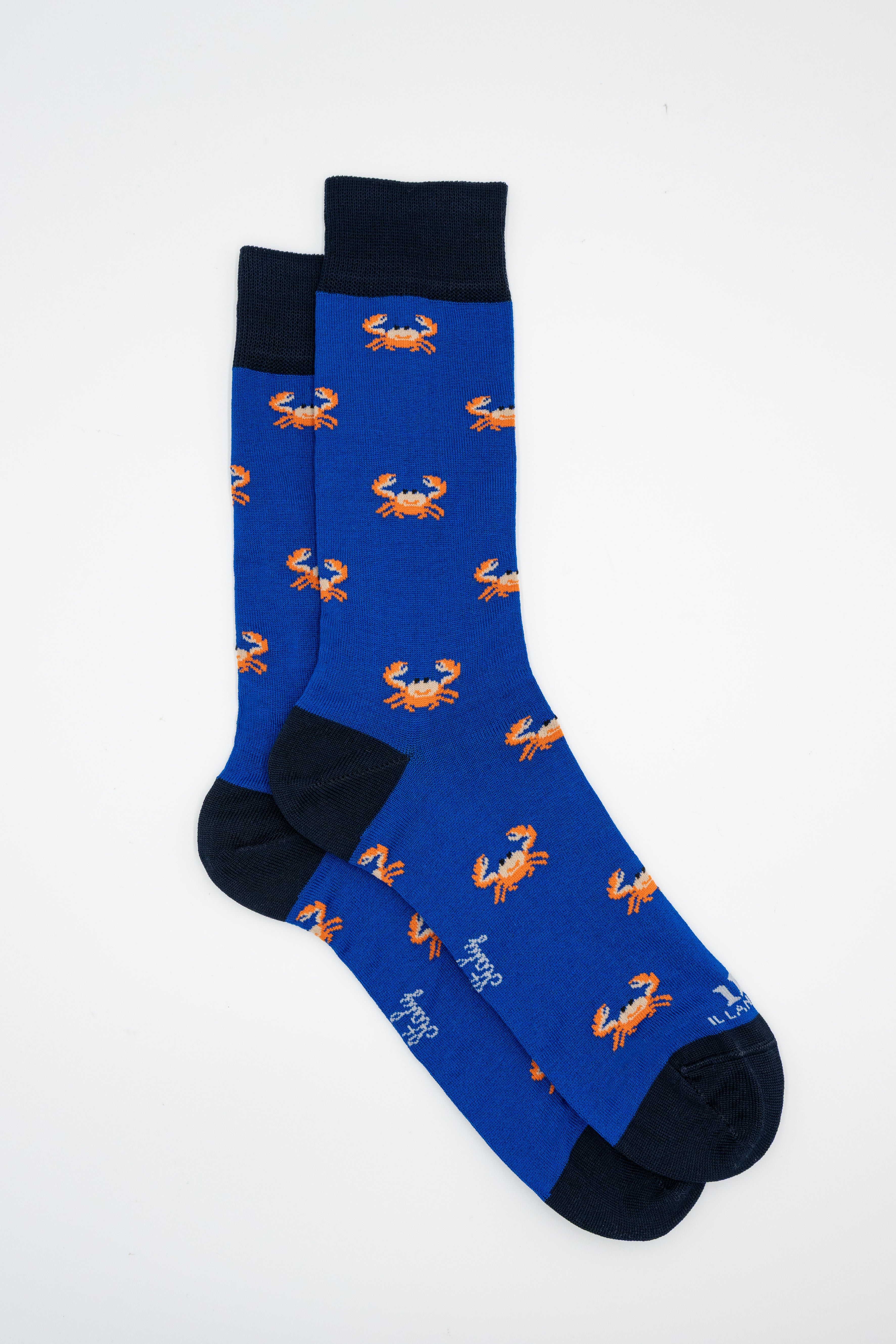 Calze Corte in Cotone Fantasia Granchi - FANT. BLUETTE