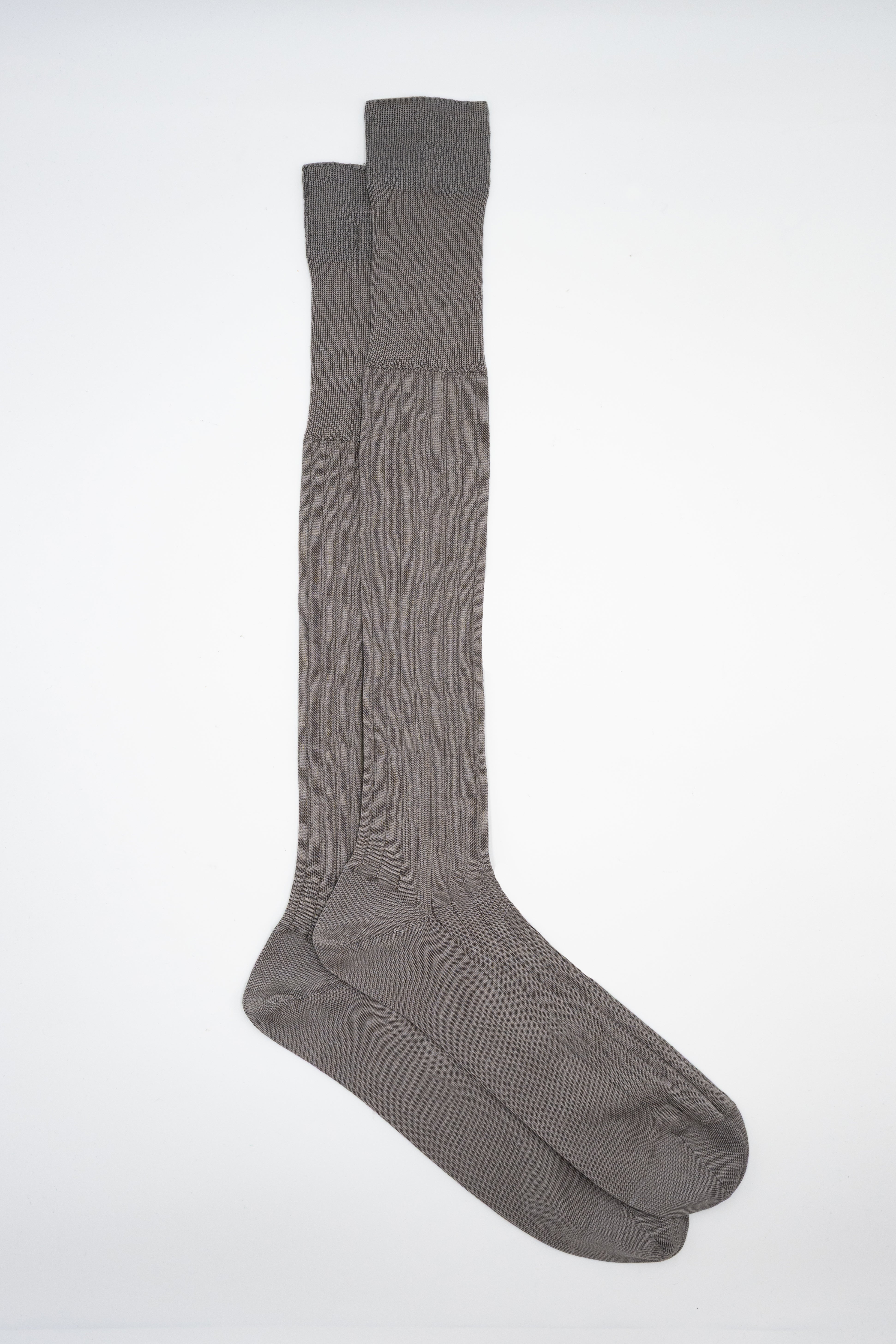 Calze Lunghe a Coste in Filo di Scozia - GRIGIO MEDIO