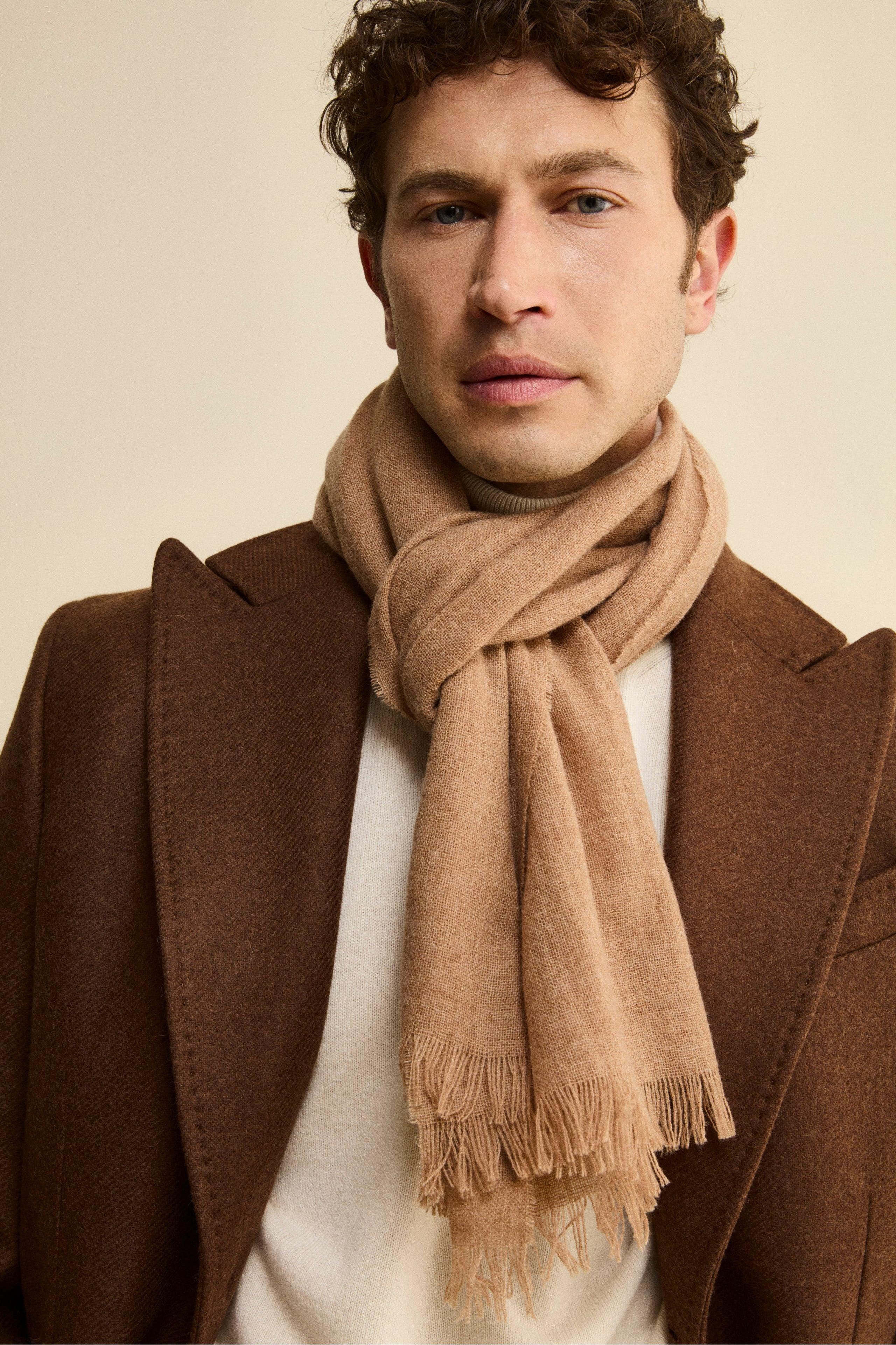 Virgin Wool Stole - Camel