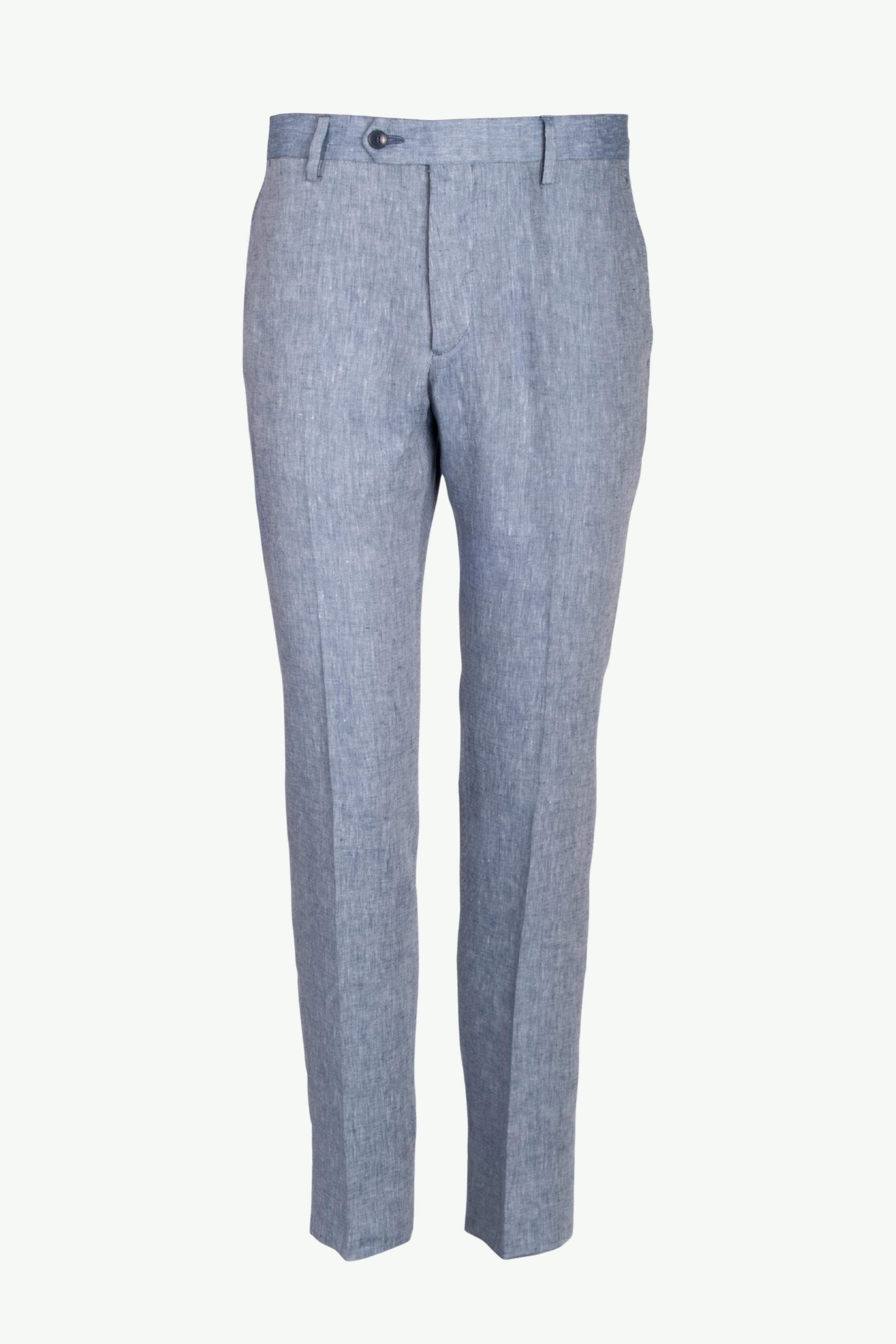 Pantalone Slim Fit in Lino con Pieghe - AVIO
