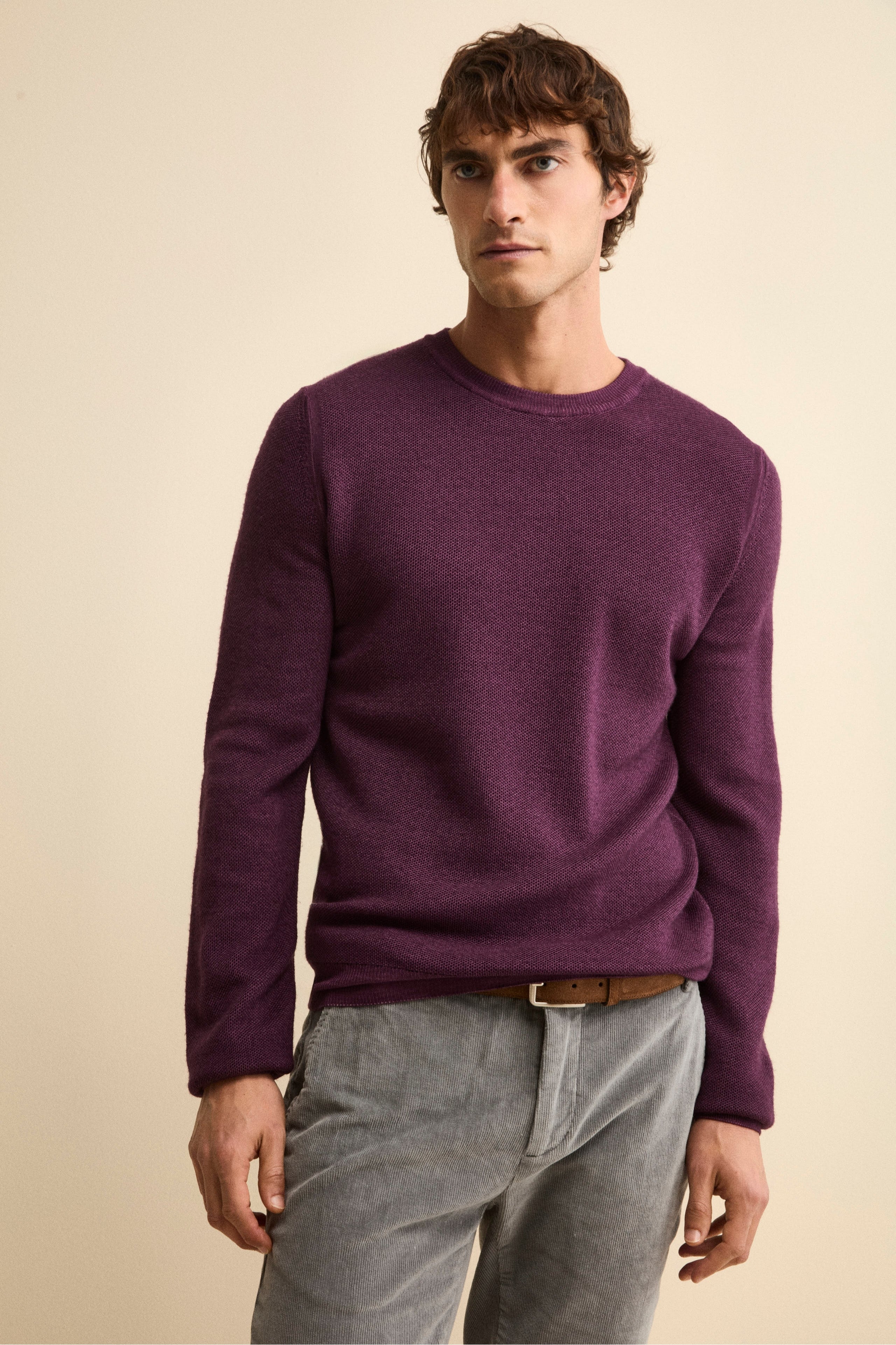 Honeycomb wool sweater - VIOLET