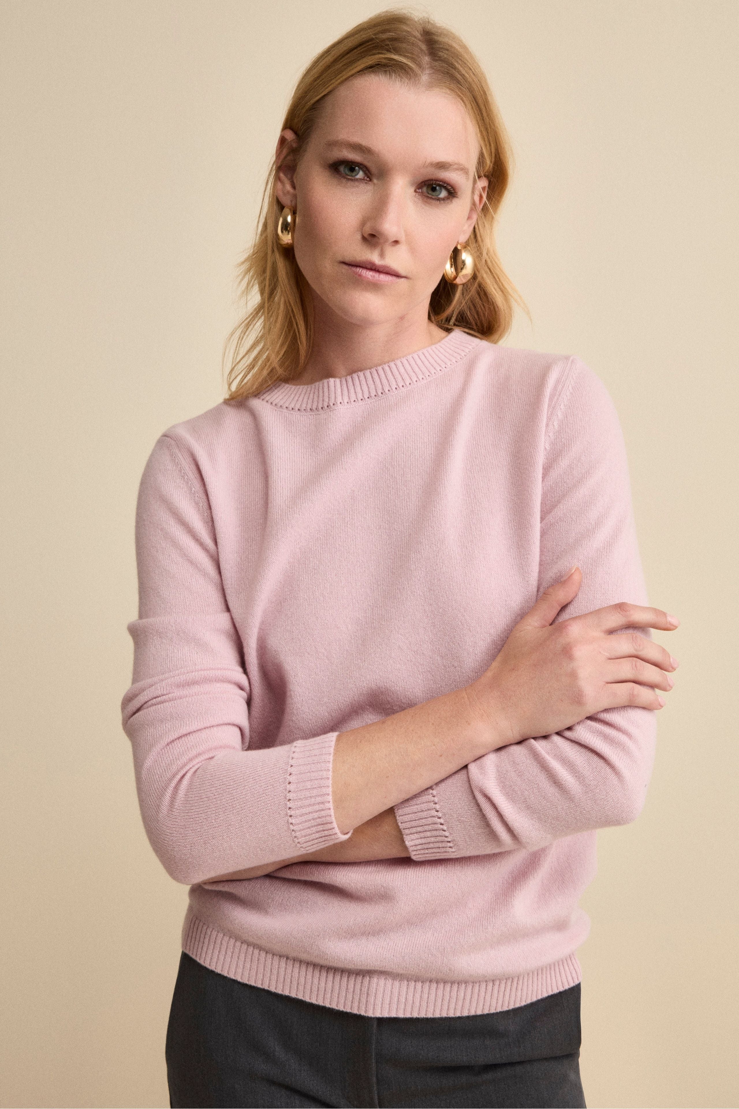 Maglia Barchetta in Puro Cashmere - ROSA