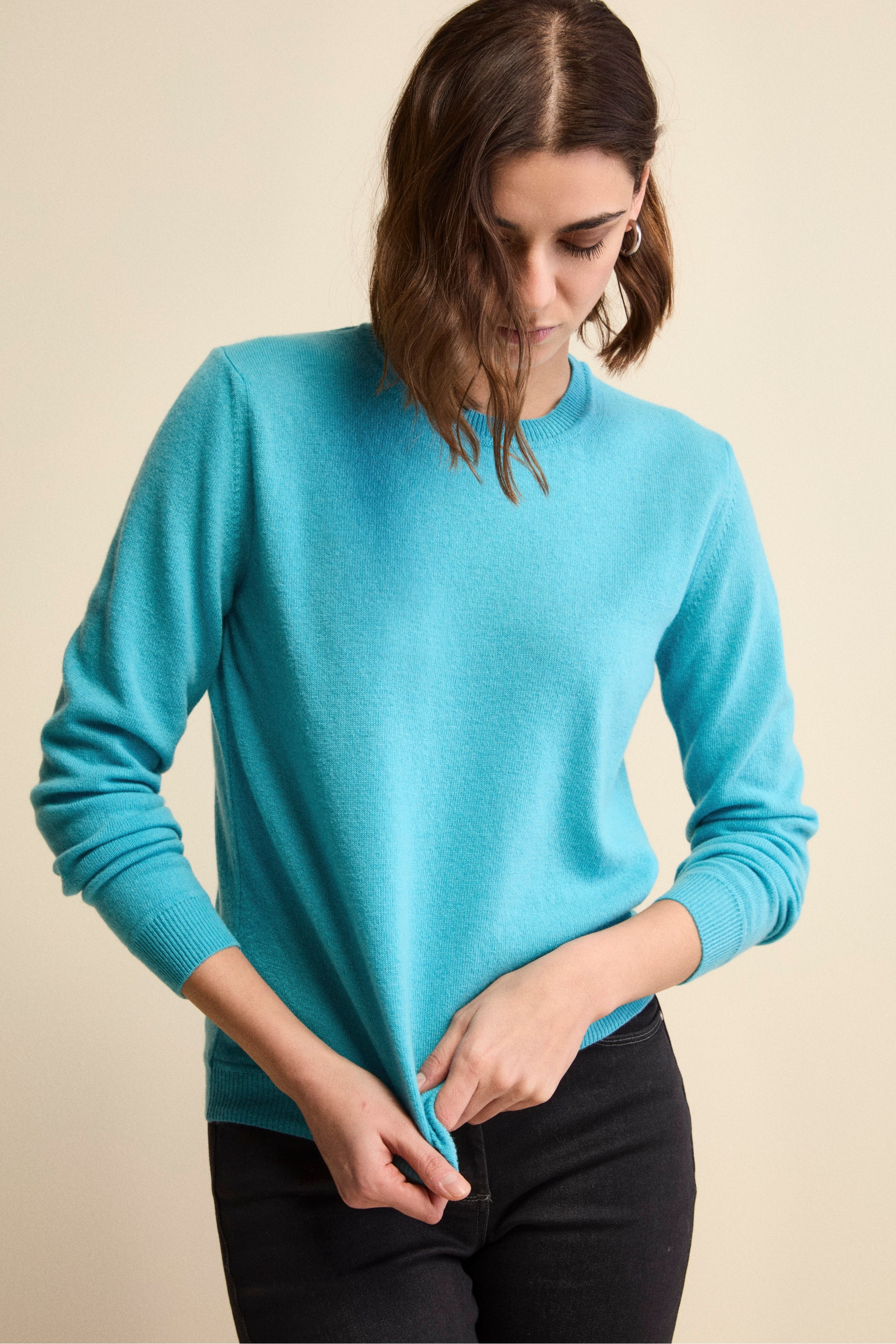 Wool and cashmere crewneck - Aquamarine