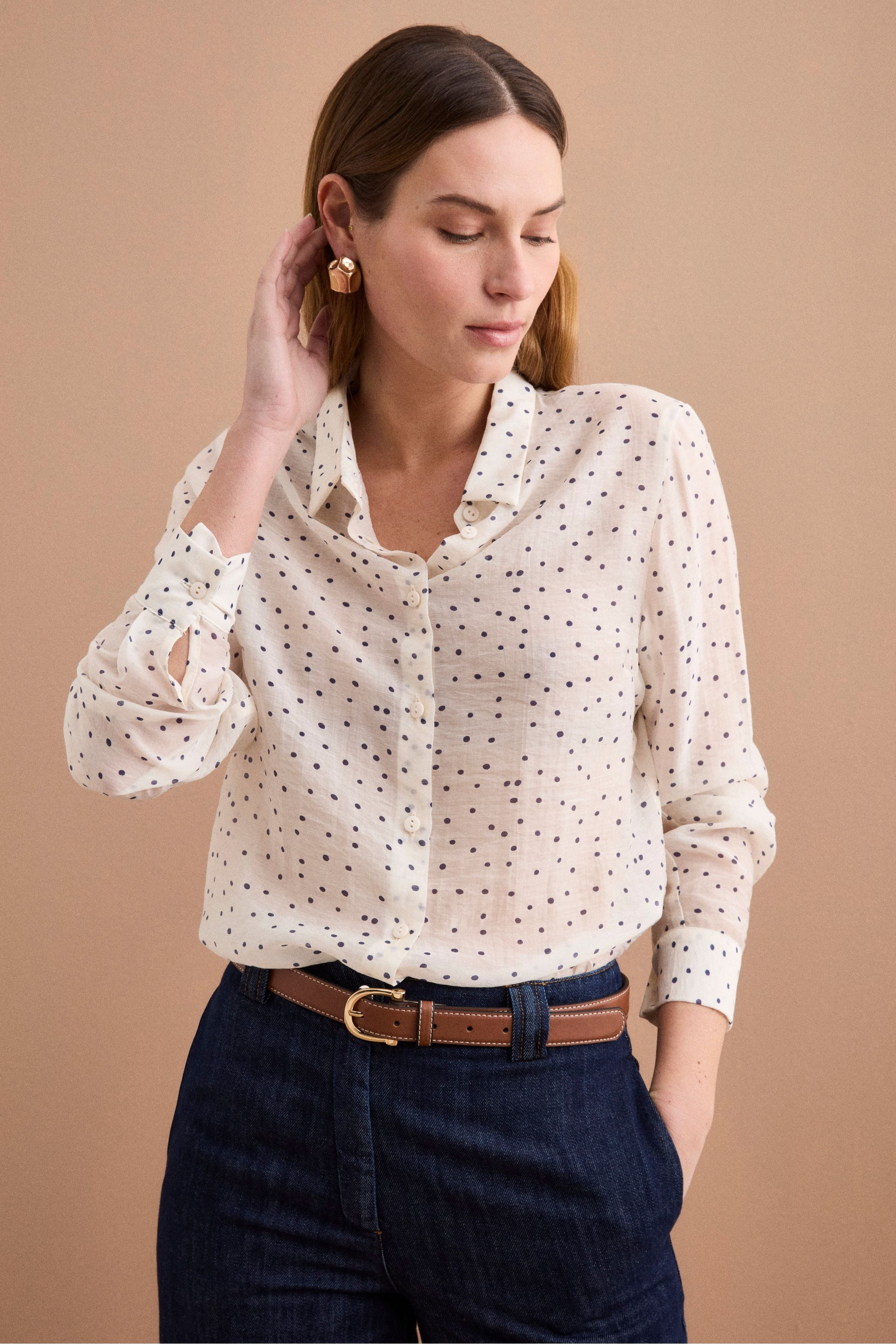 Camicia Boxy con Manica Lunga - POIS BLU