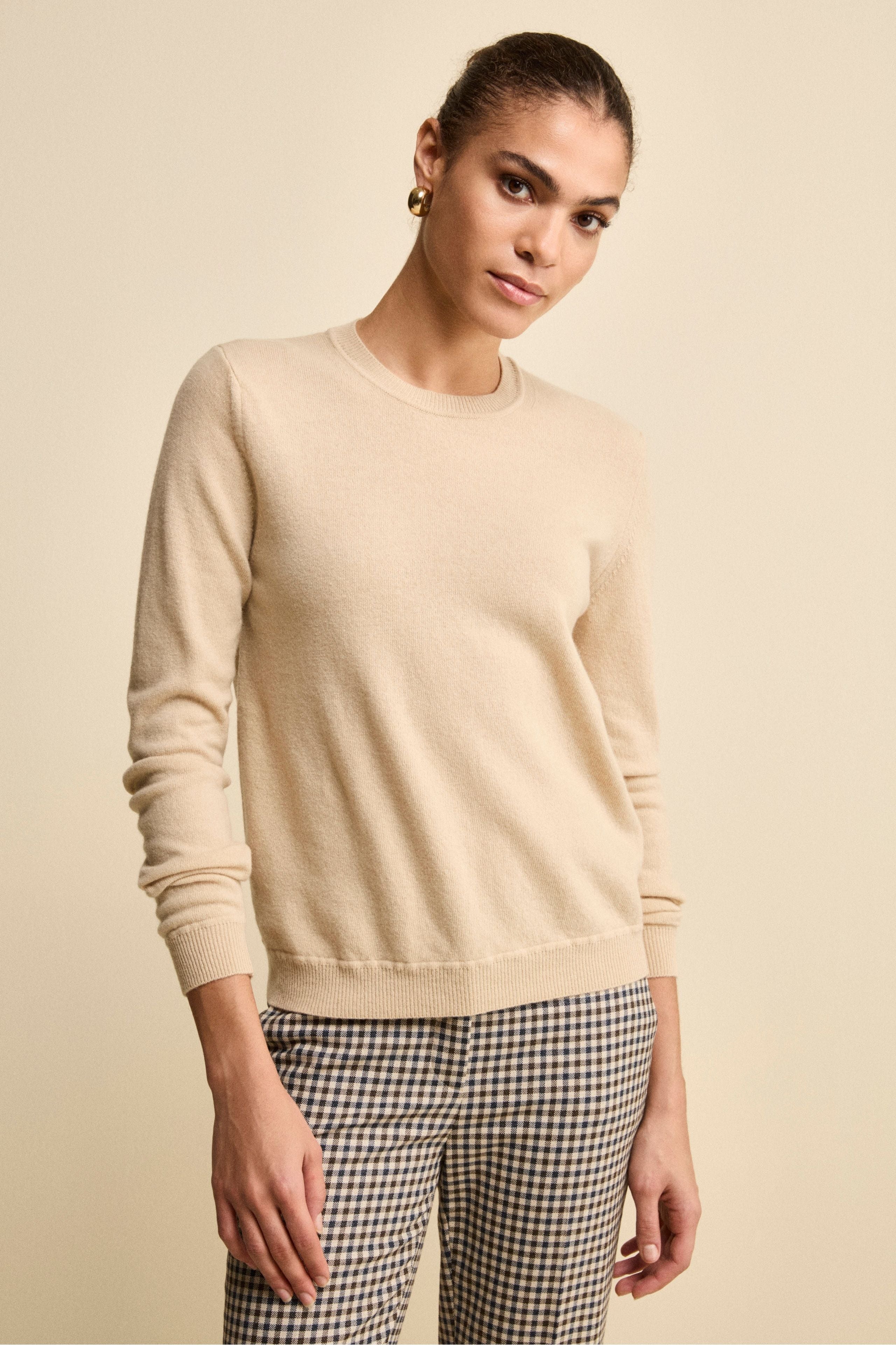 Wool and cashmere crewneck - BEIGE