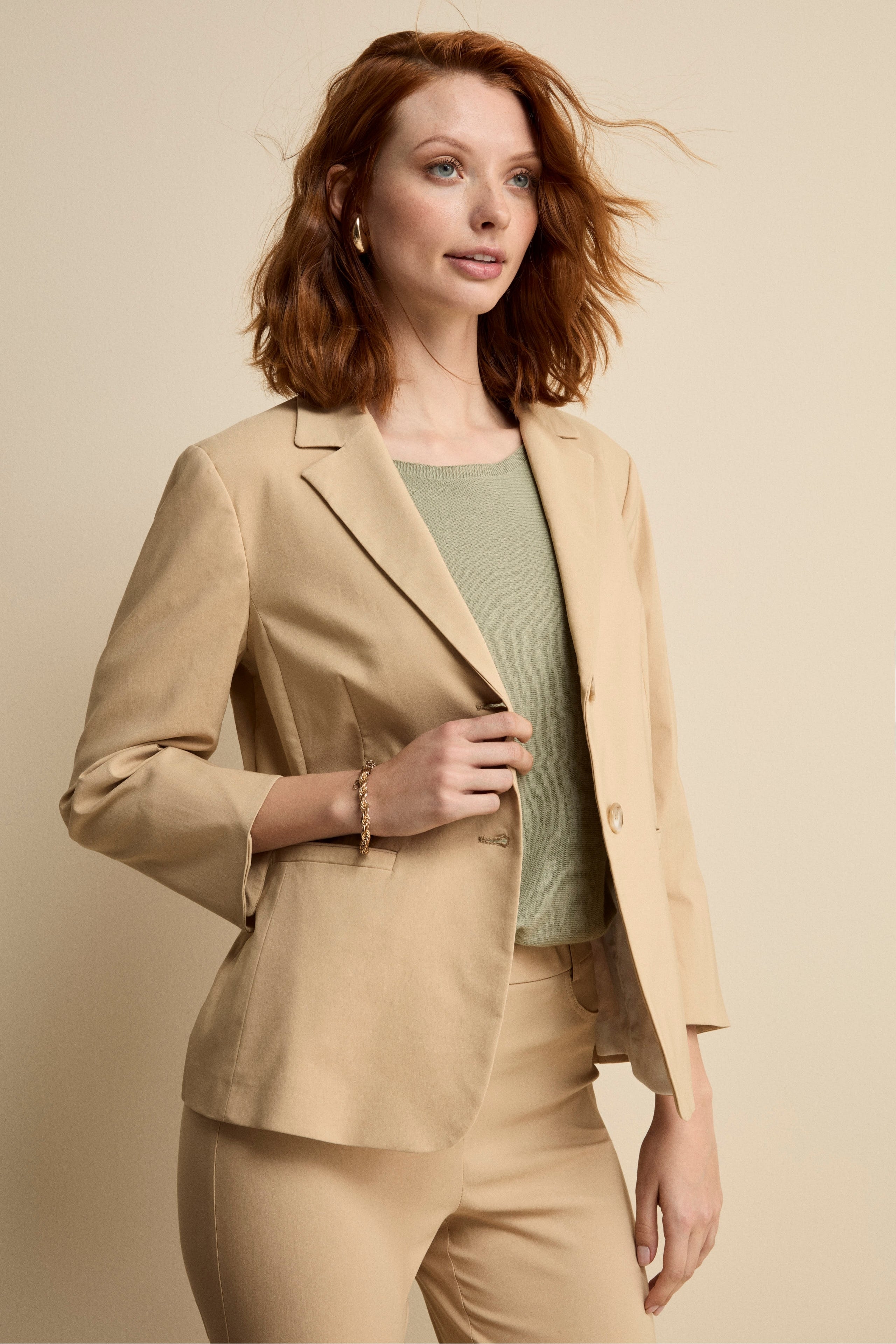 Giacca Basic in Bengalina - BEIGE