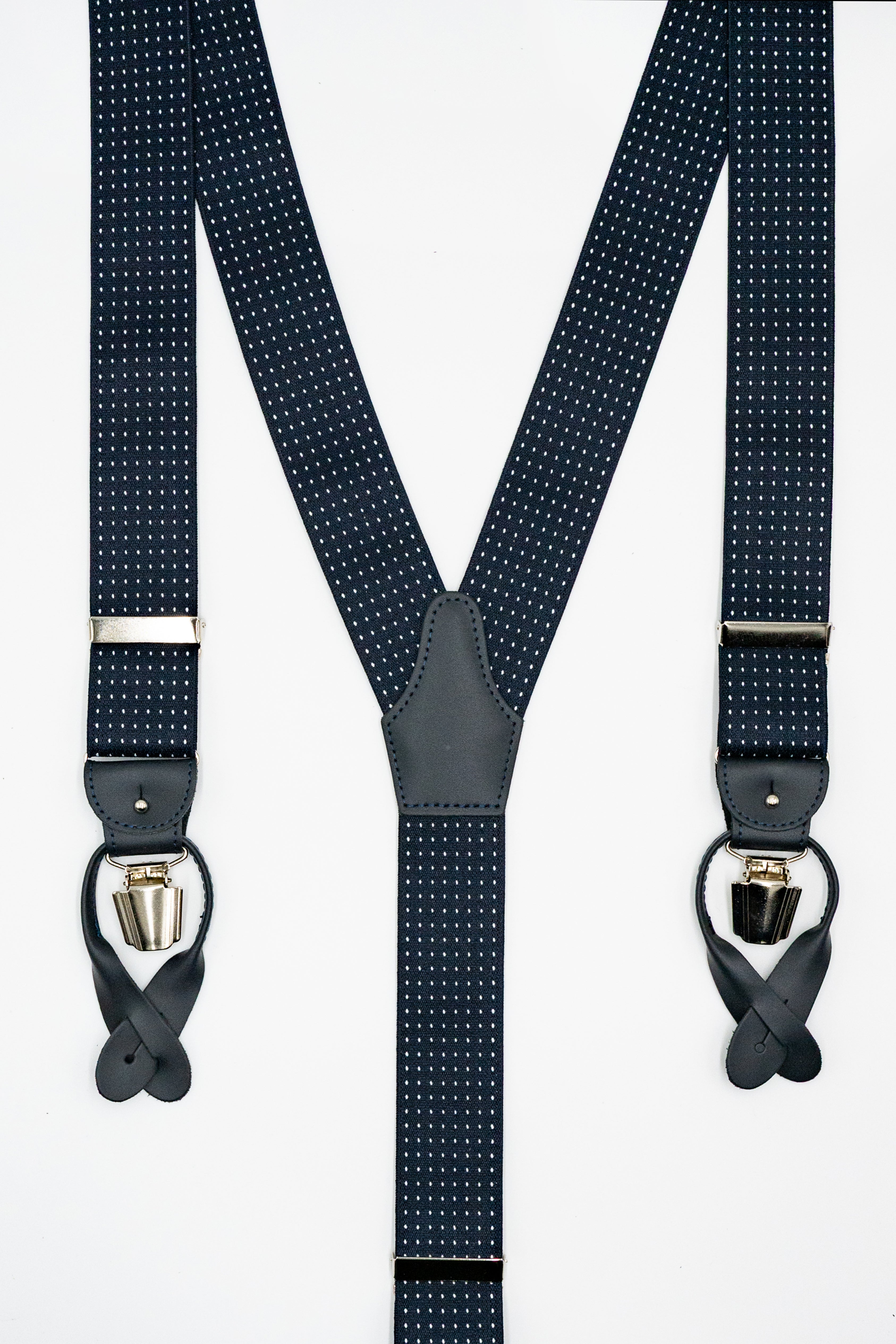 Bretelle Elasticizzate con Clip e Asole in Pelle - POIS BLU
