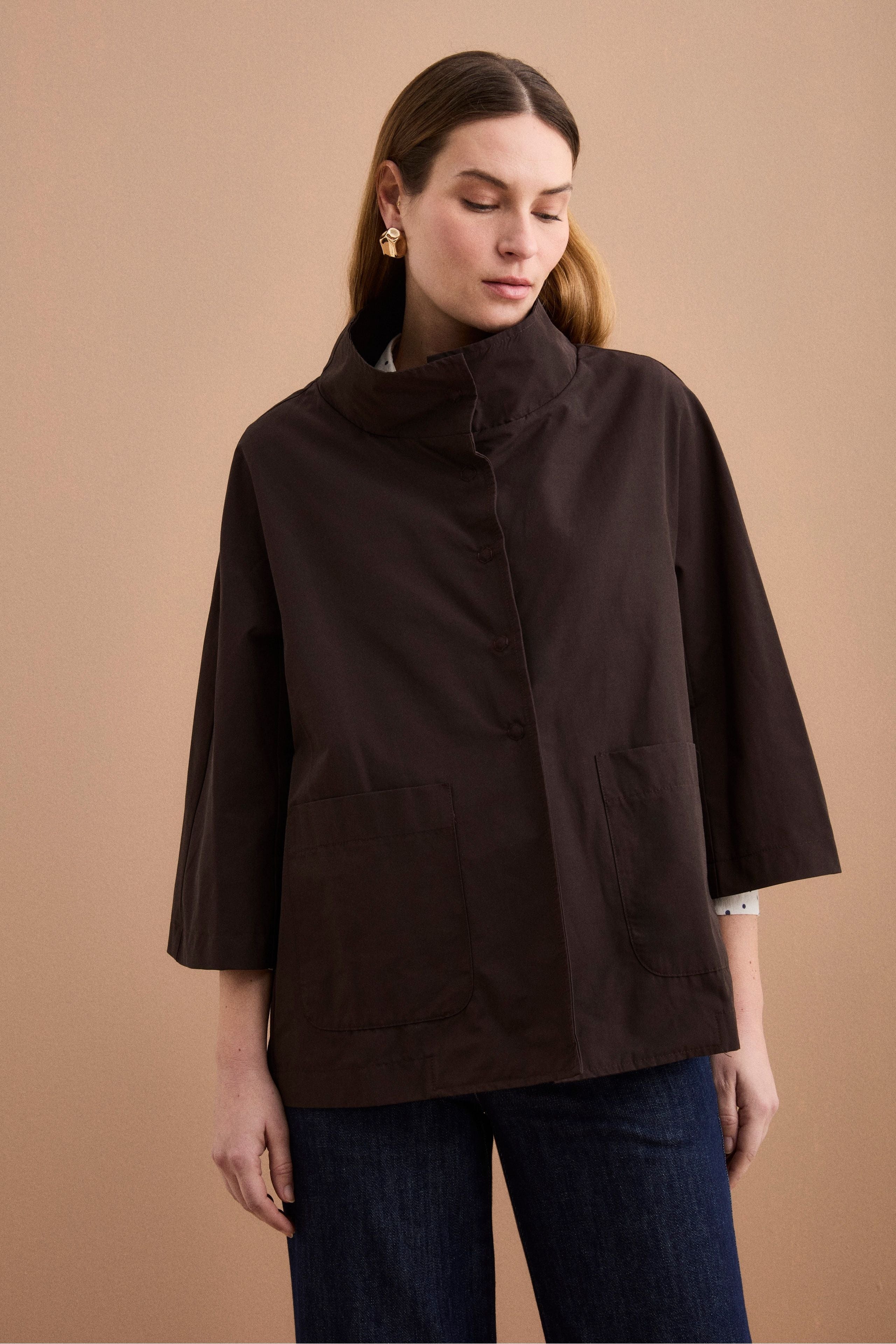 Cappa Over Sfoderata in Misto Cotone - T.MORO