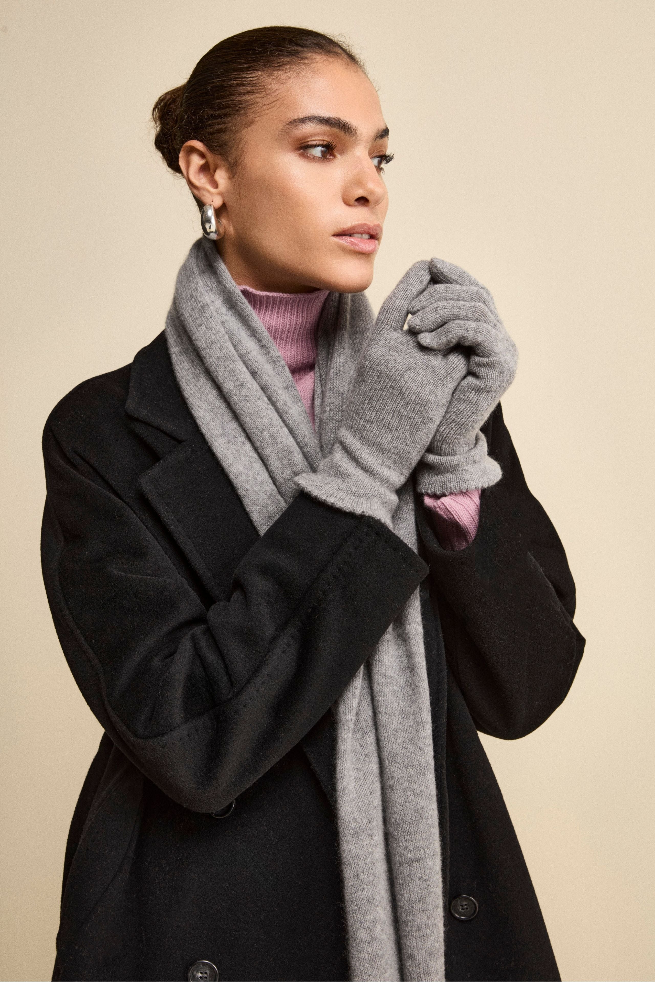 Cashmere gloves - Medium grey