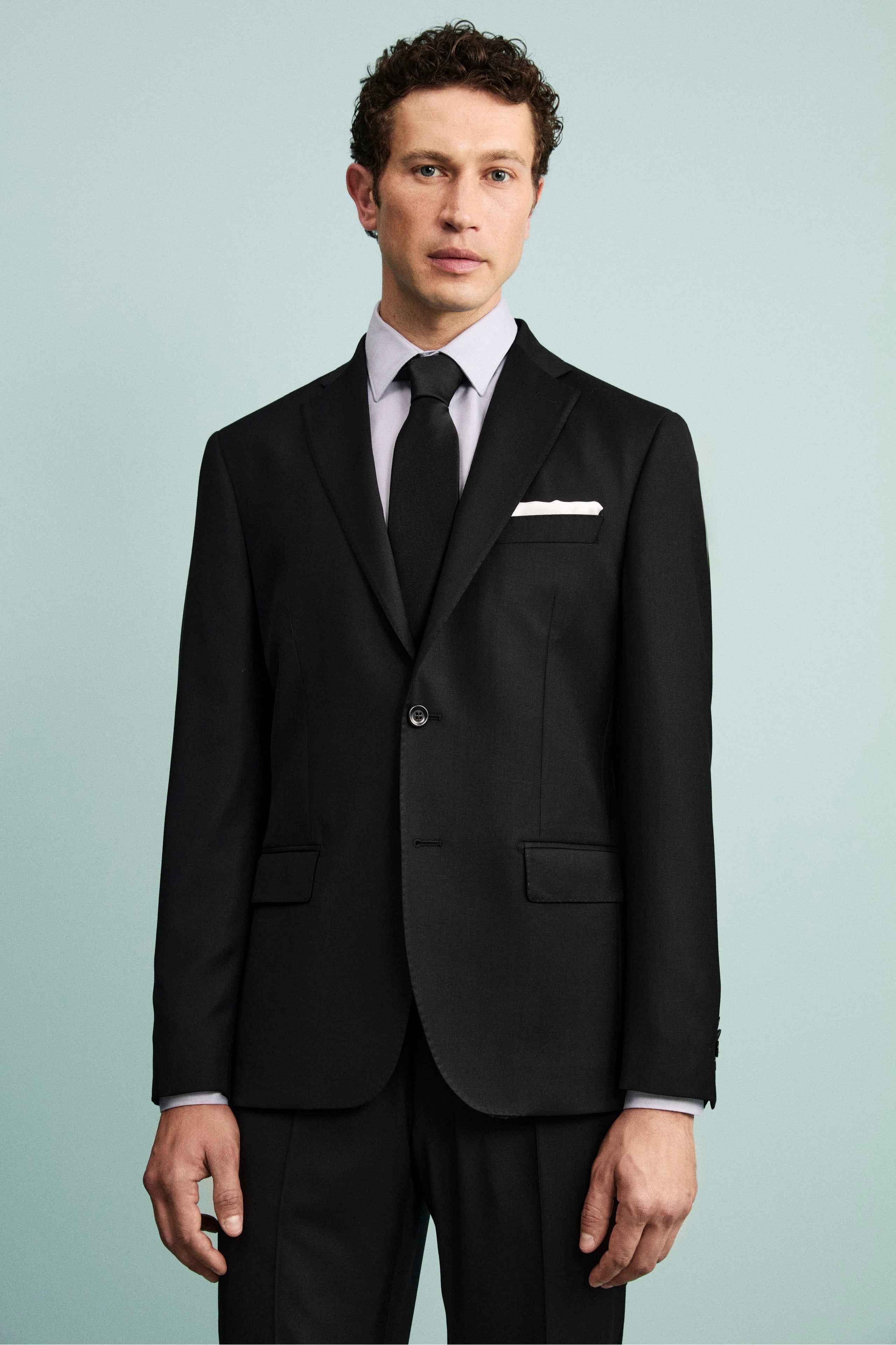 Abito Sallia Monopetto Slim Fit in Lana Vergine - NERO